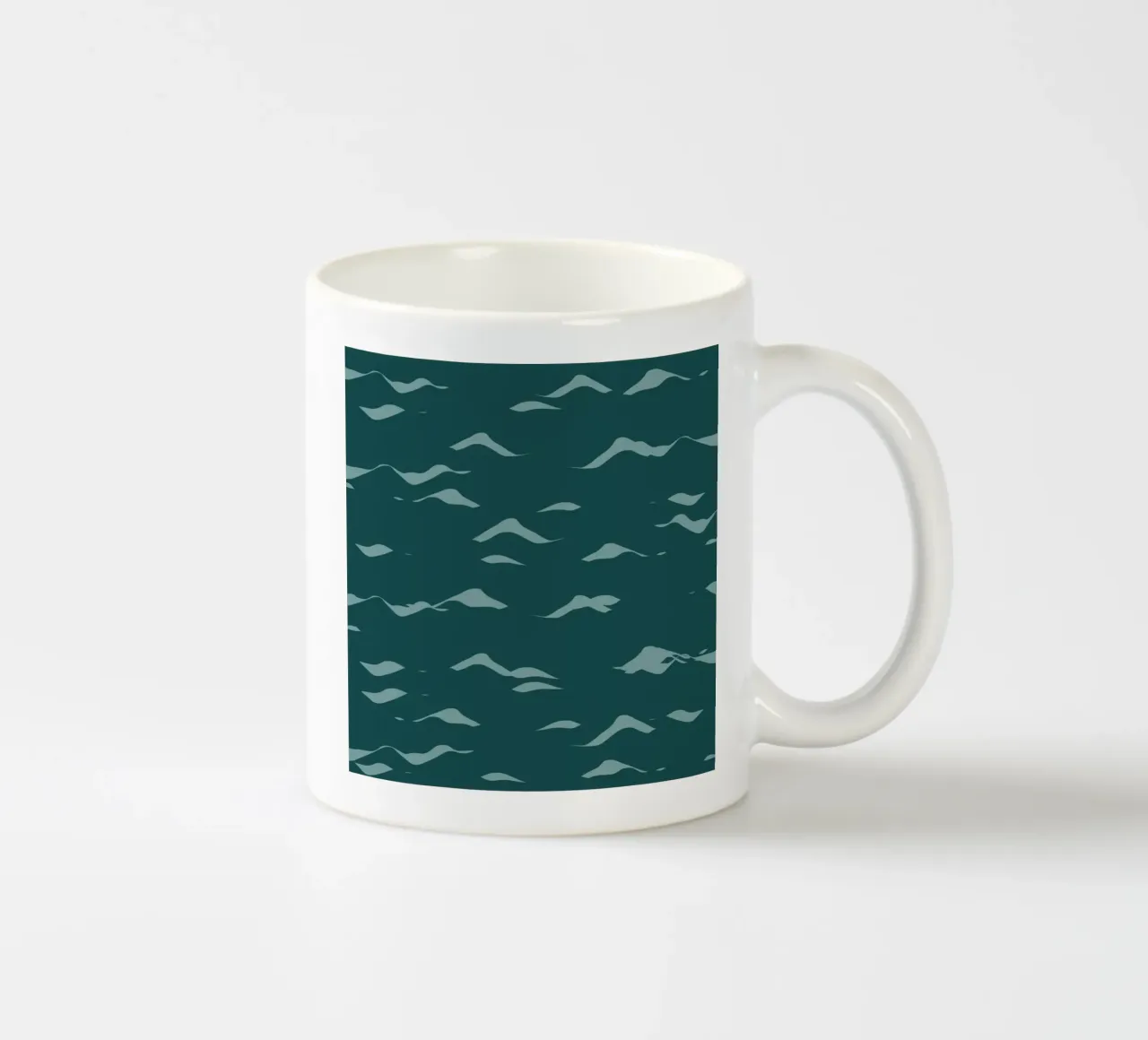 Waves pattern 07 ceramic mug by Little Dean