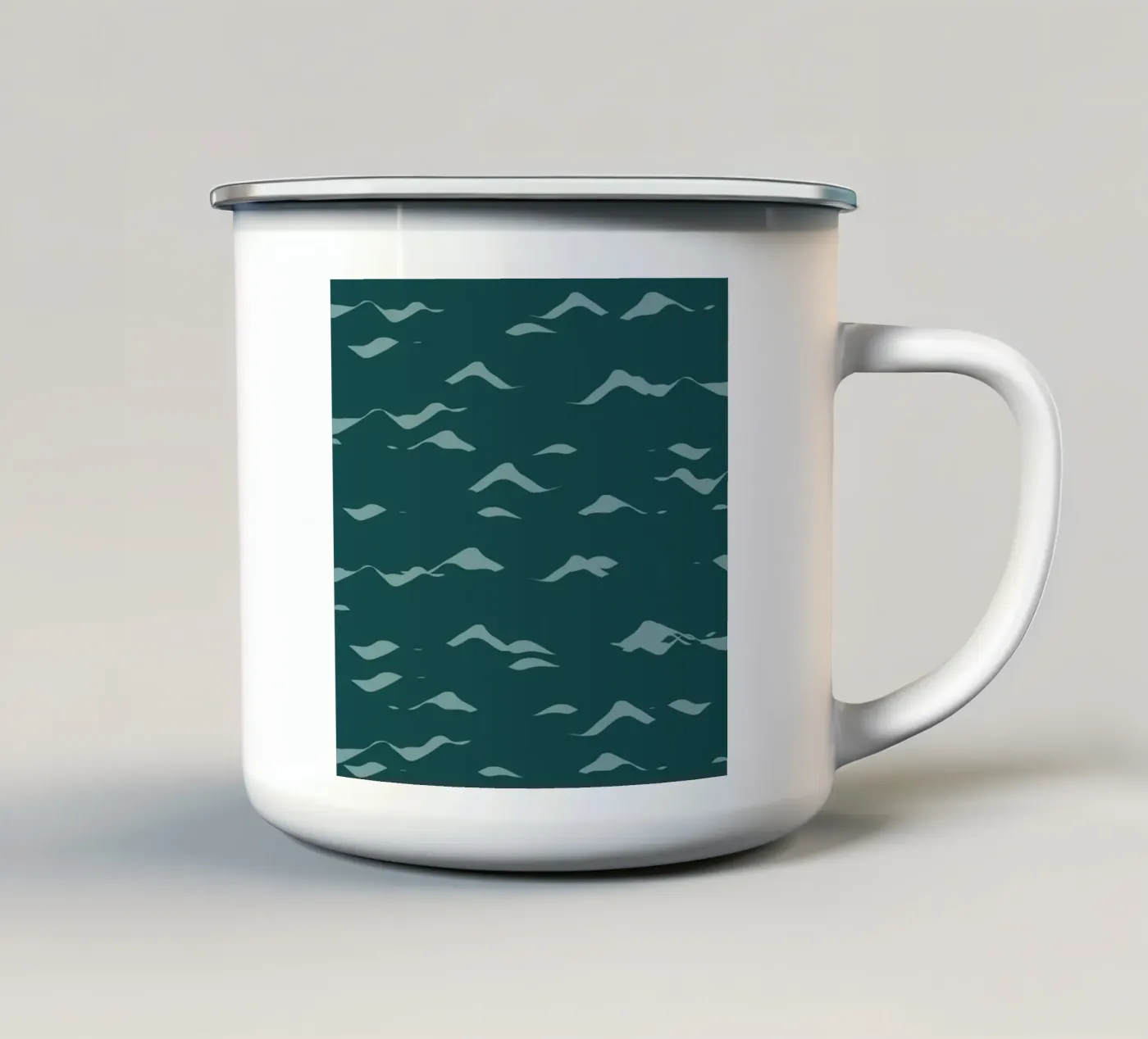Waves pattern 07 enamel mug by Little Dean