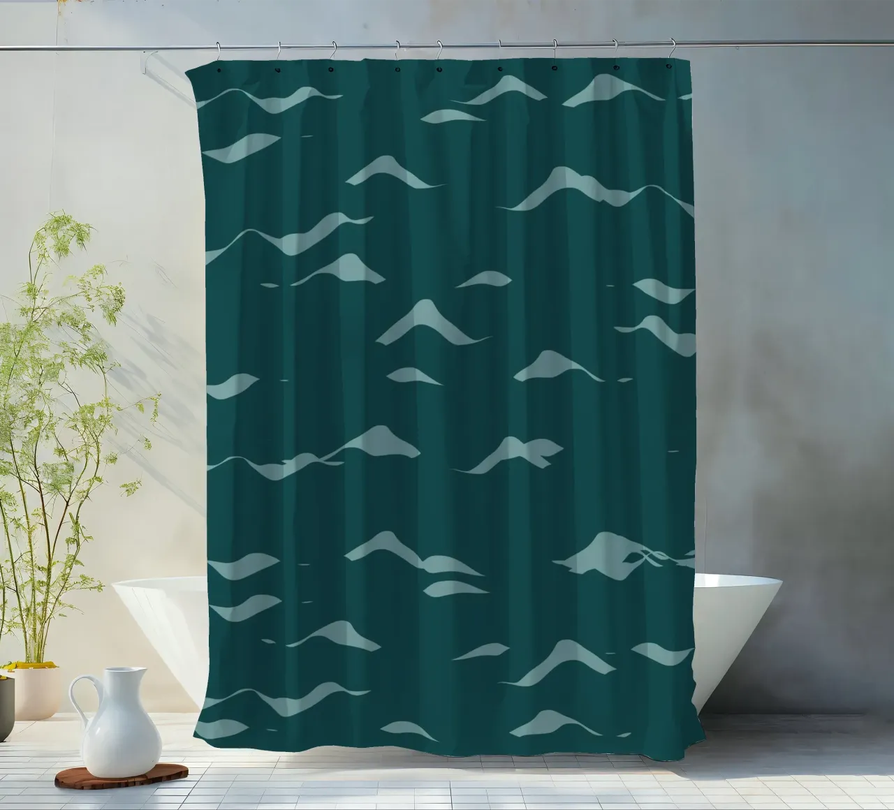 Golven patroon 07 douchegordijn van Little Dean
