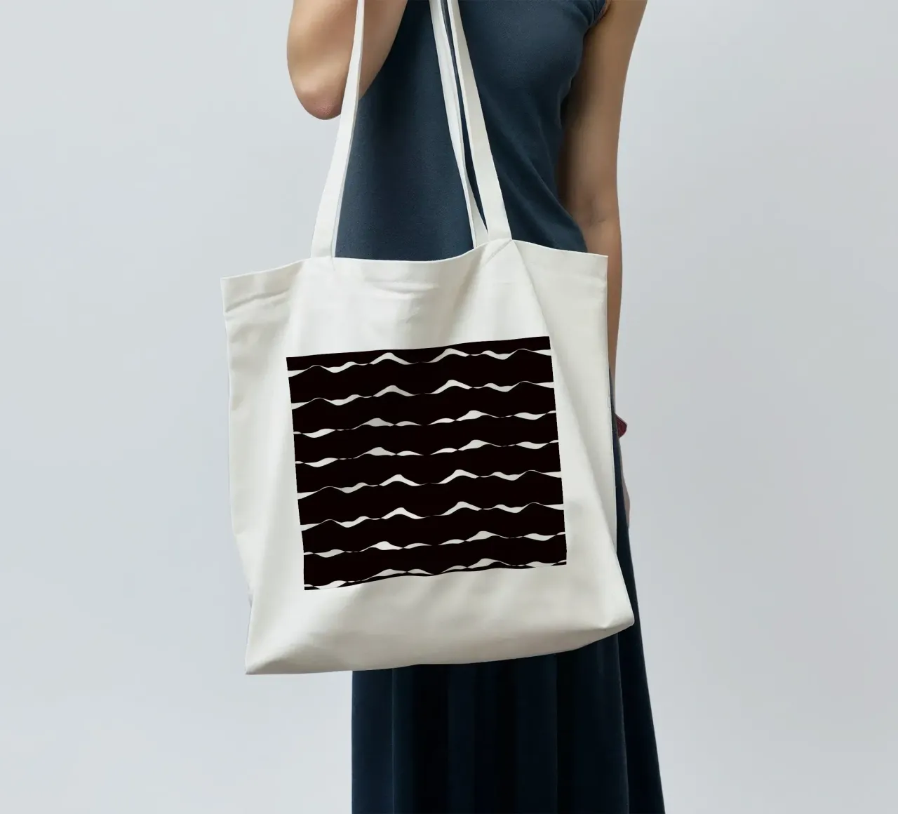Waves pattern 08 tote bag by Little Dean