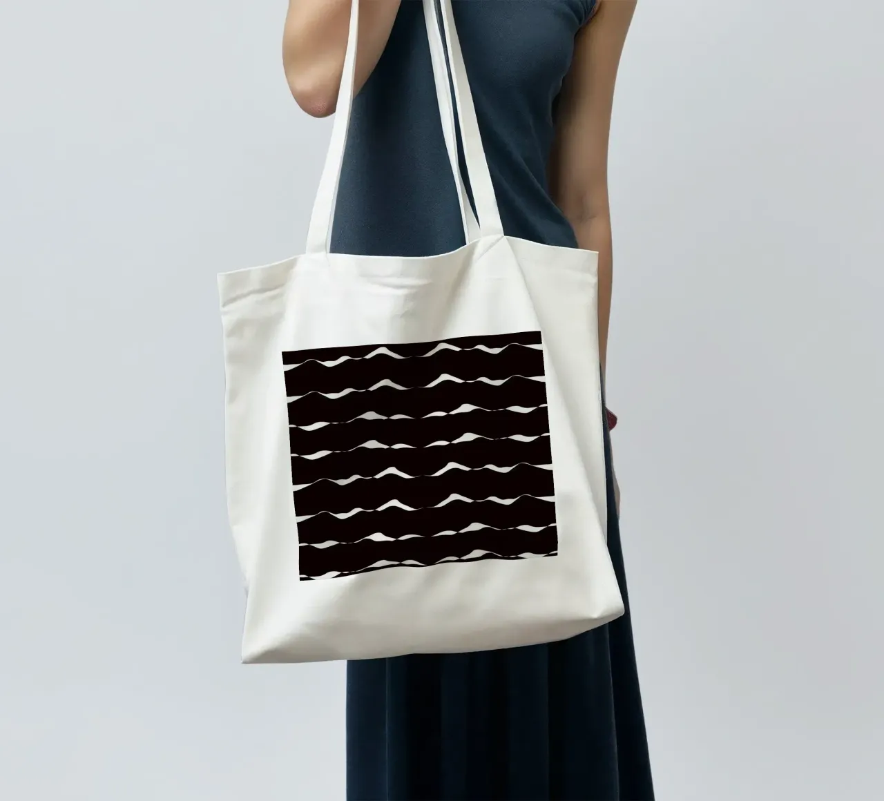 Waves pattern 08 tote bag by Little Dean