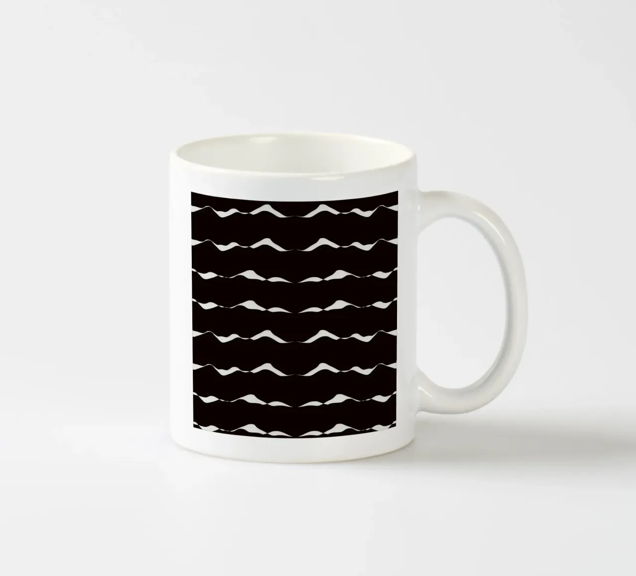 Waves pattern 08 ceramic mug by Little Dean