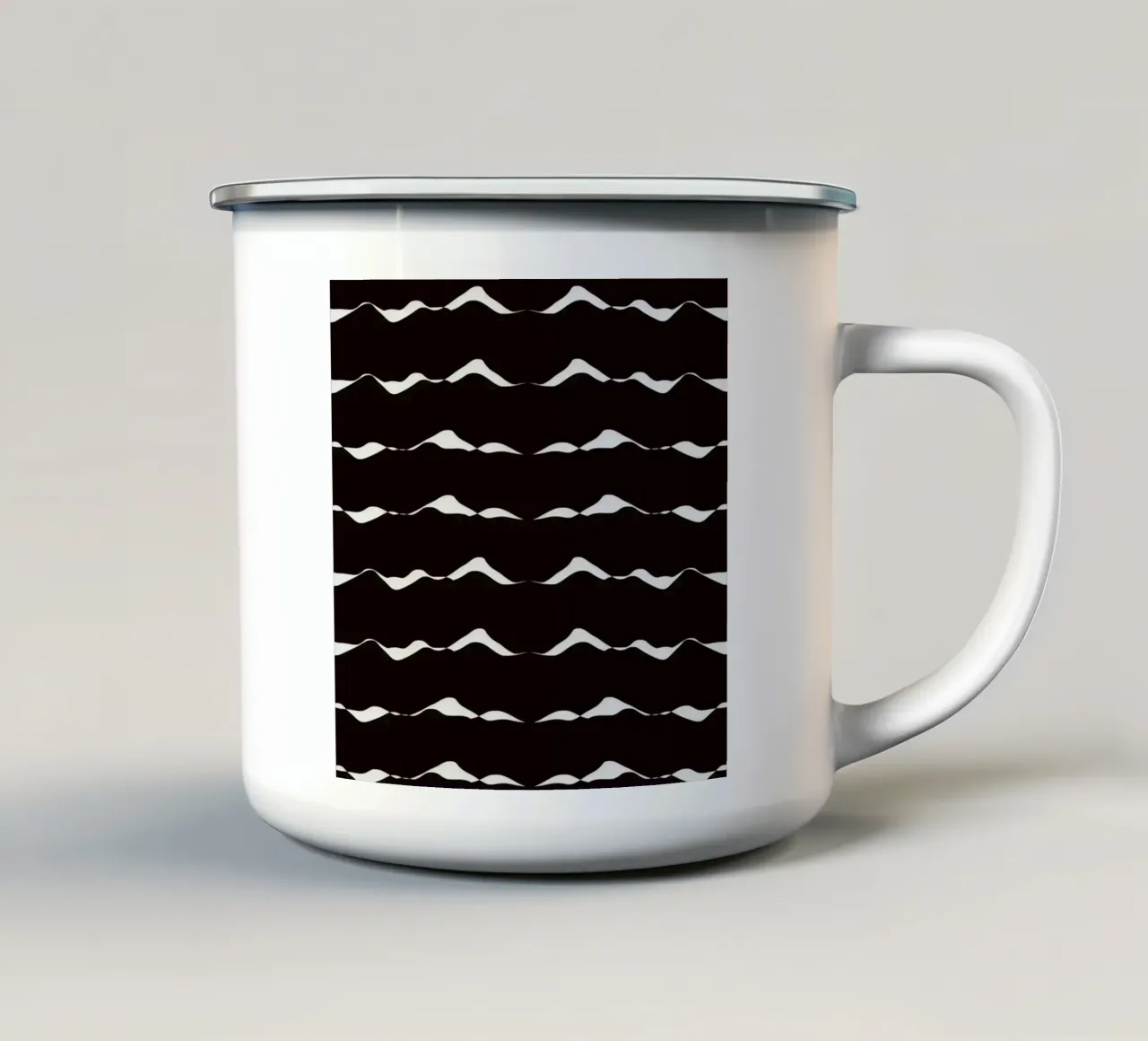 Waves pattern 08 enamel mug by Little Dean