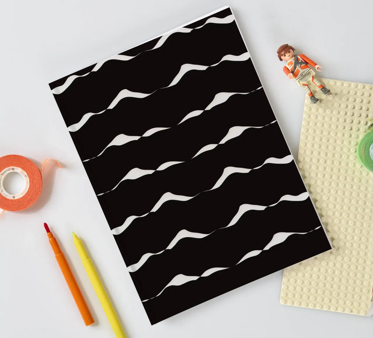 Waves pattern 08 notebook by Little Dean