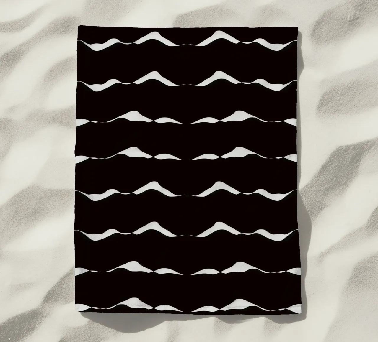 Waves pattern 08 beach towel by Little Dean