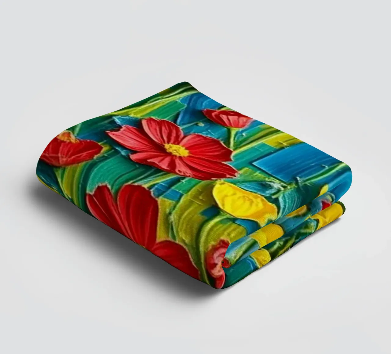 Levendige weide-serenade: Een gestructureerde symfonie badhanddoek van Artistic-shop