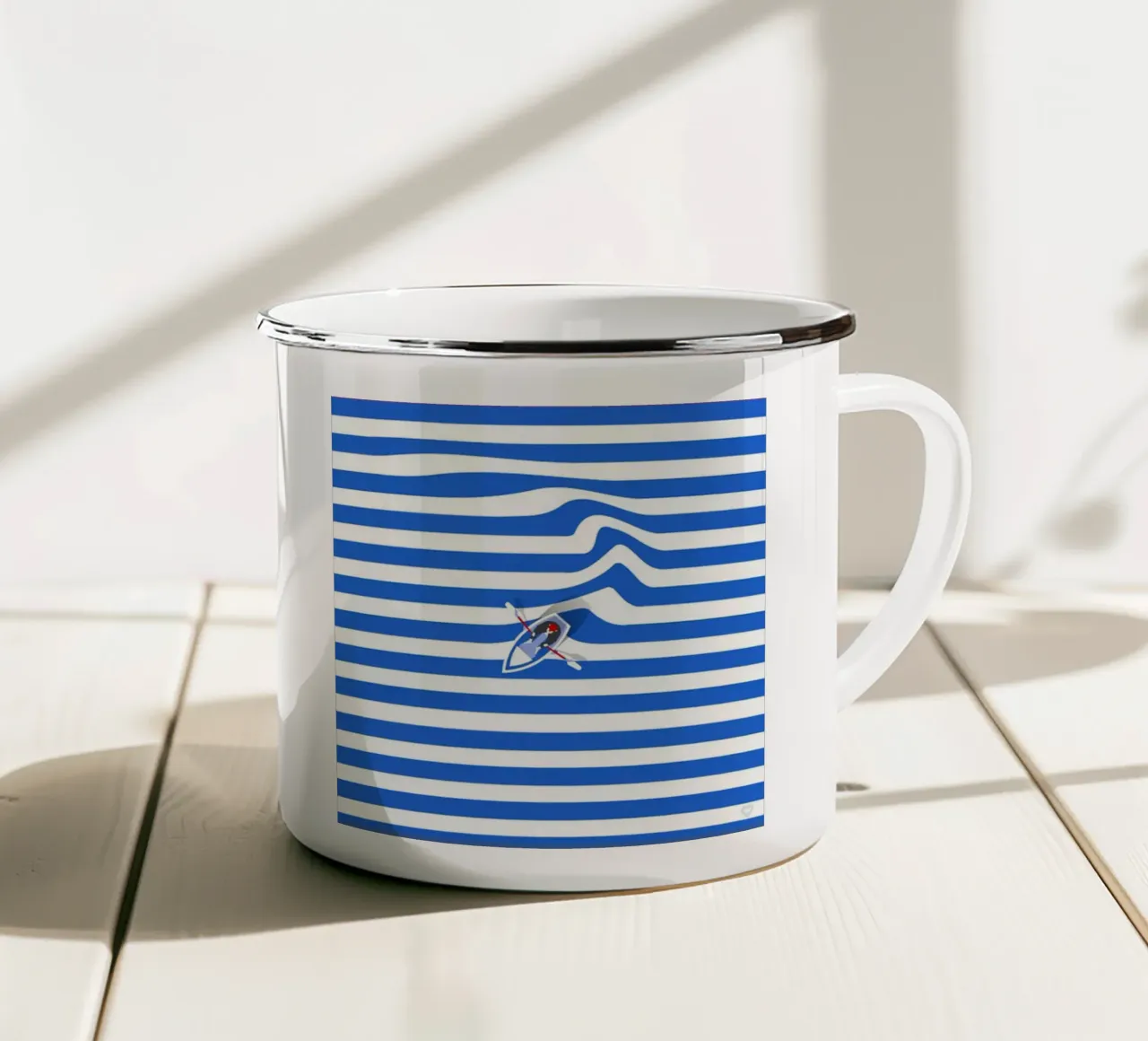 Navigare nel mare tazza in smalto da cosmos studio