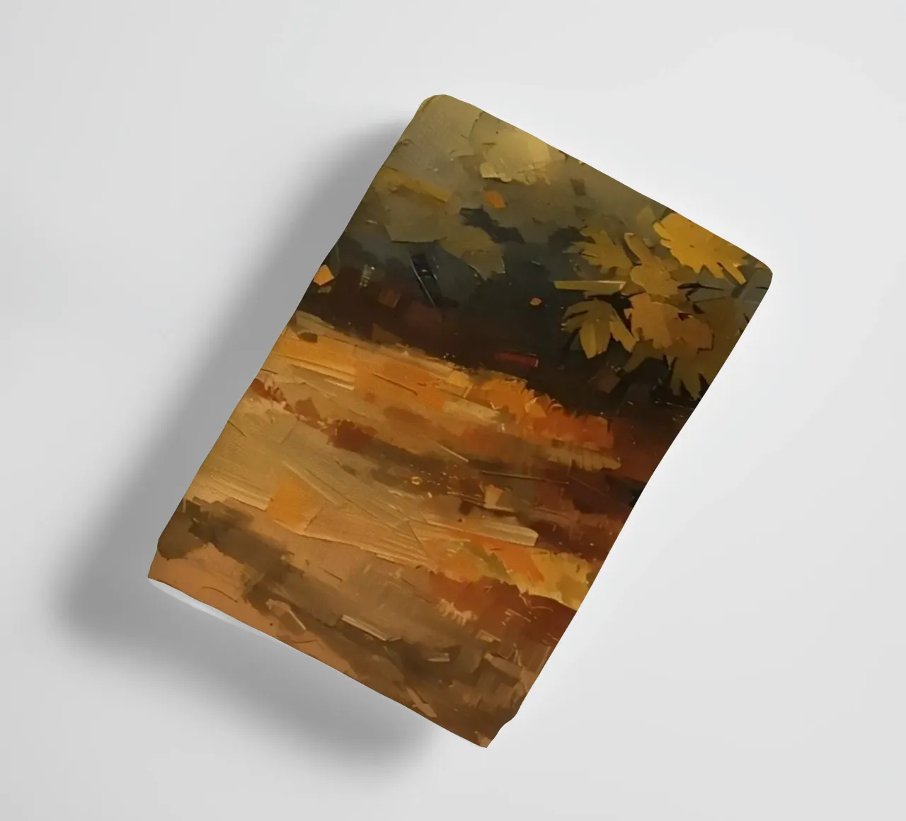 Painting of Autumn Forest with Yellow Trees and Path towel by DesignDoodle