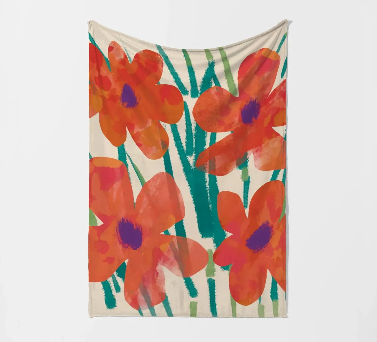 Botanical pattern 03 fleece blanket by Little Dean