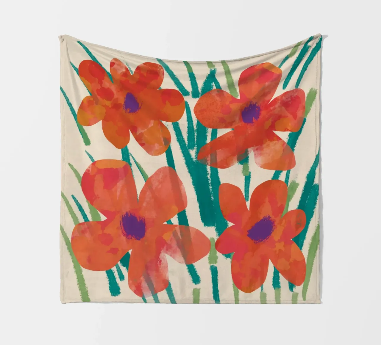 Botanical pattern 03 fleece blanket by Little Dean