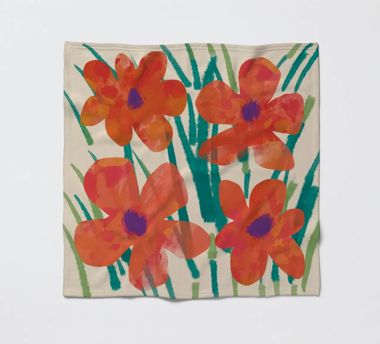Botanical pattern 03 fleece blanket by Little Dean