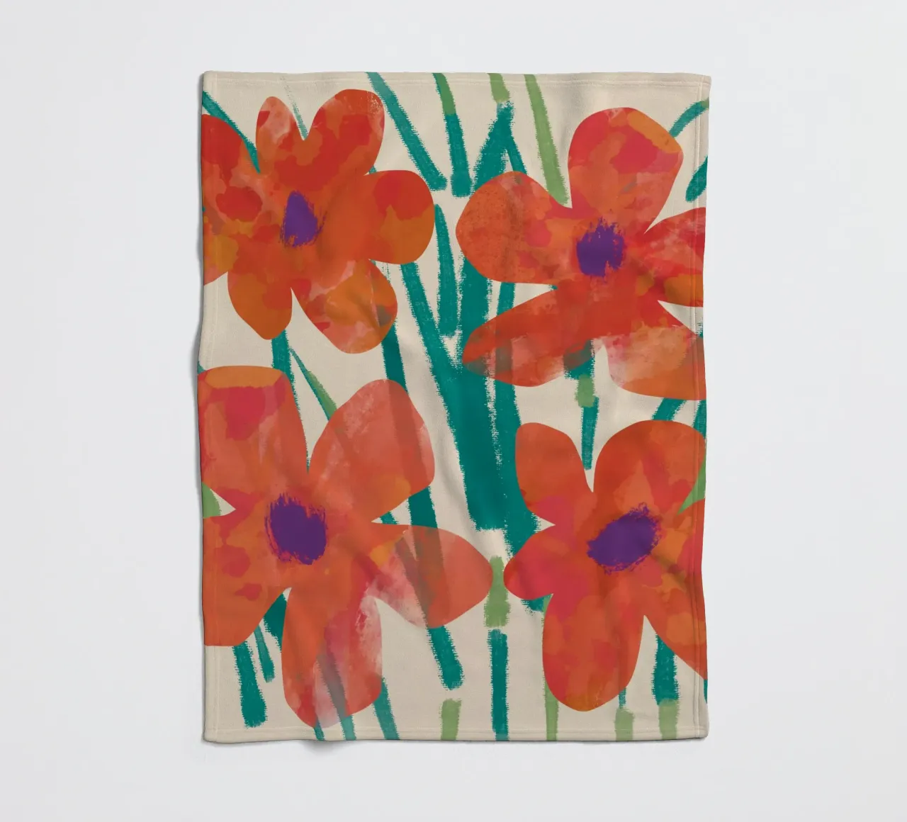Botanical pattern 03 fleece blanket by Little Dean