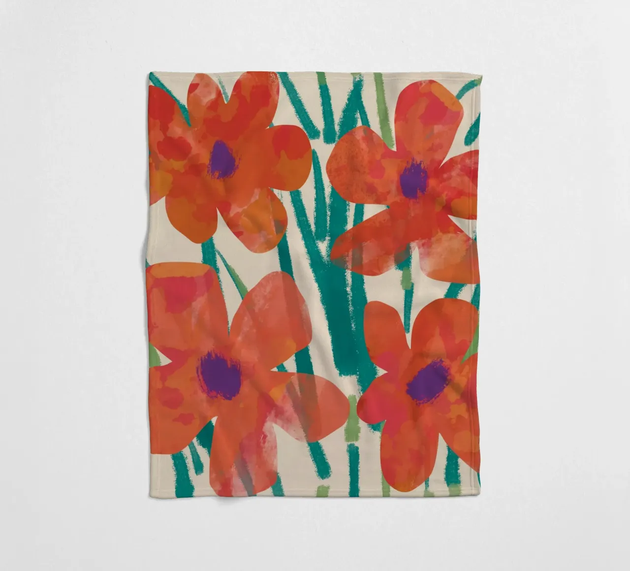 Botanical pattern 03 fleece blanket by Little Dean