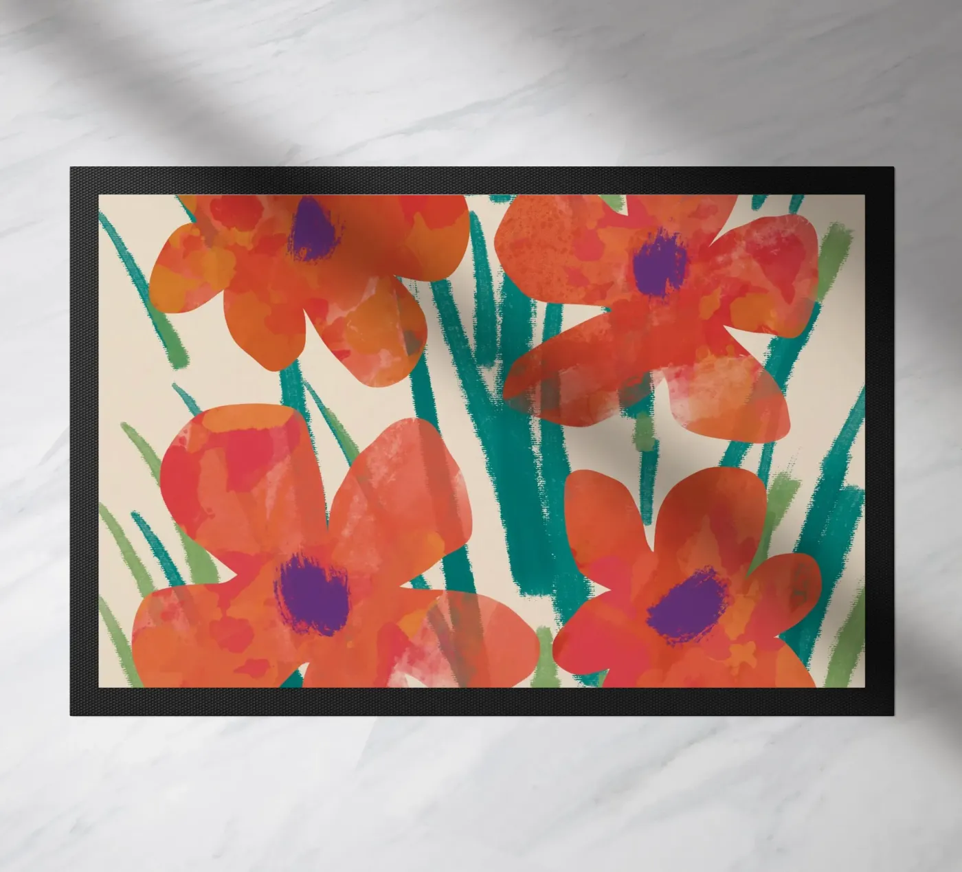 Botanisches Muster 03 Fußmatte von Little Dean