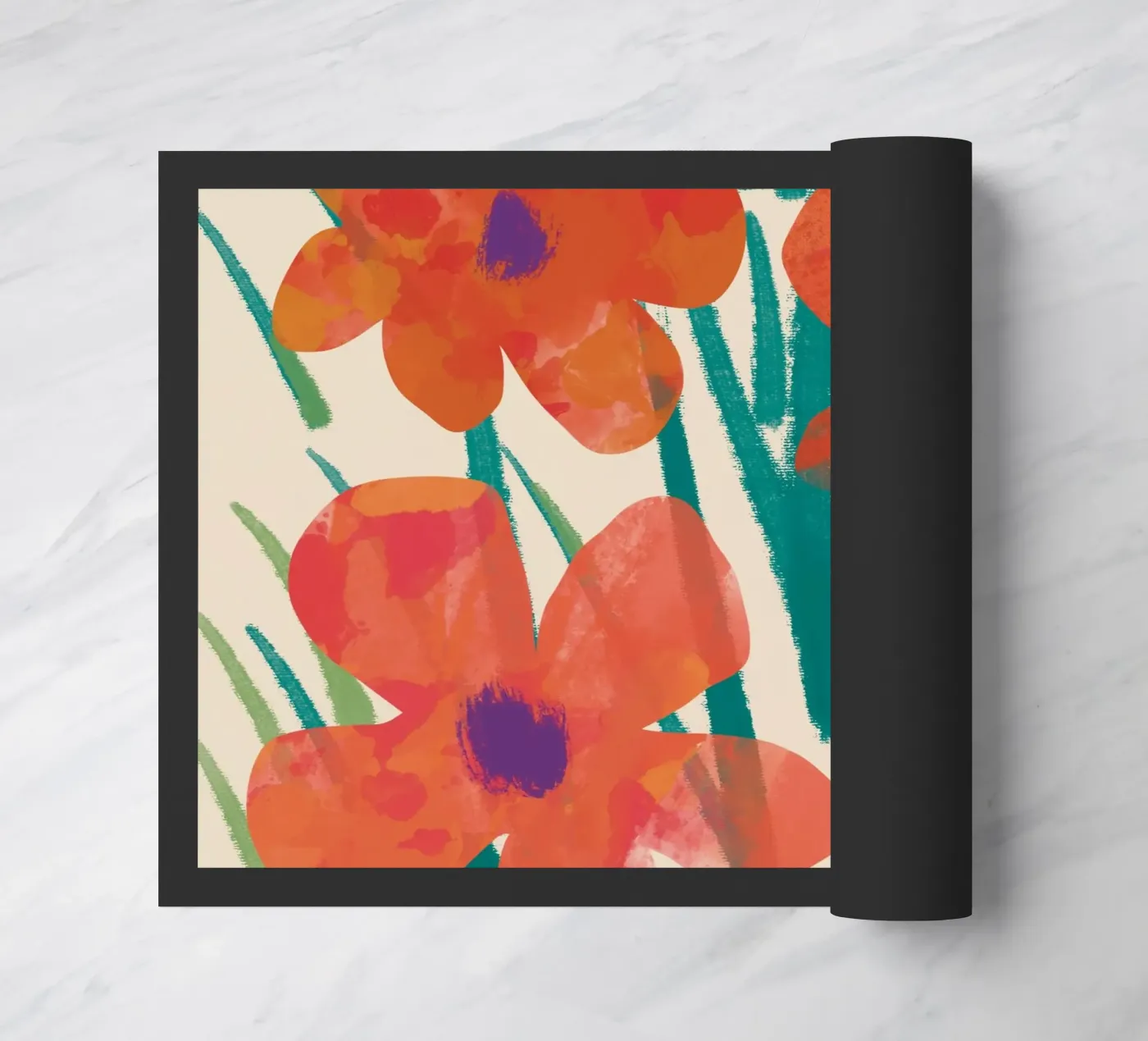 Botanisches Muster 03 Fußmatte von Little Dean