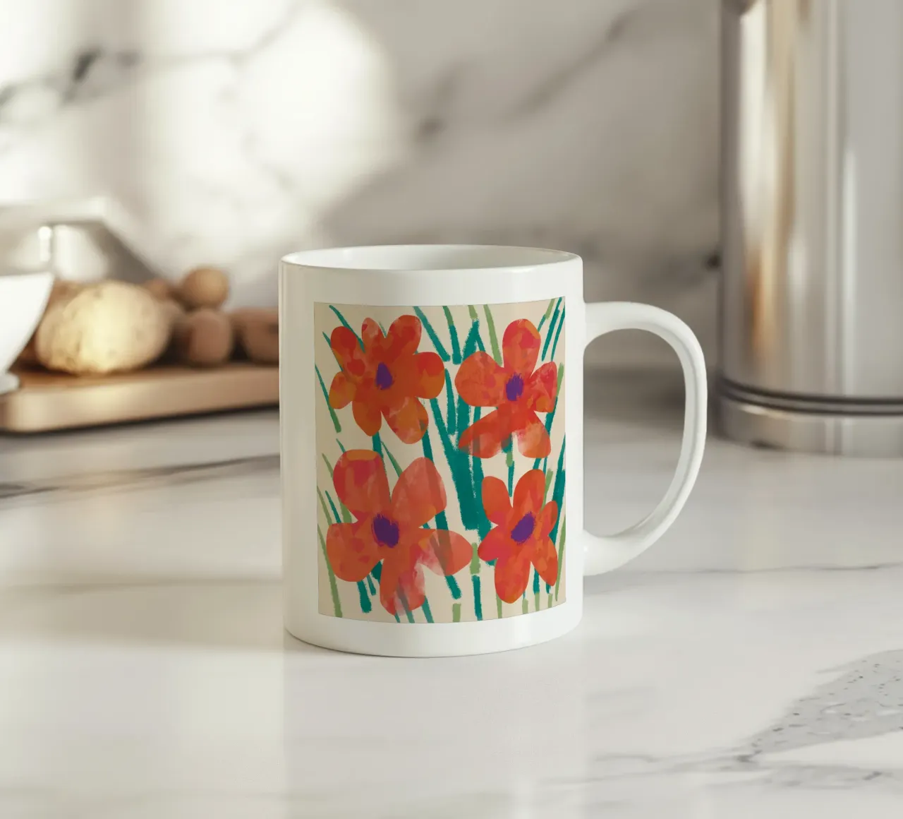 Motivo botanico 03 tazza in ceramica da Little Dean
