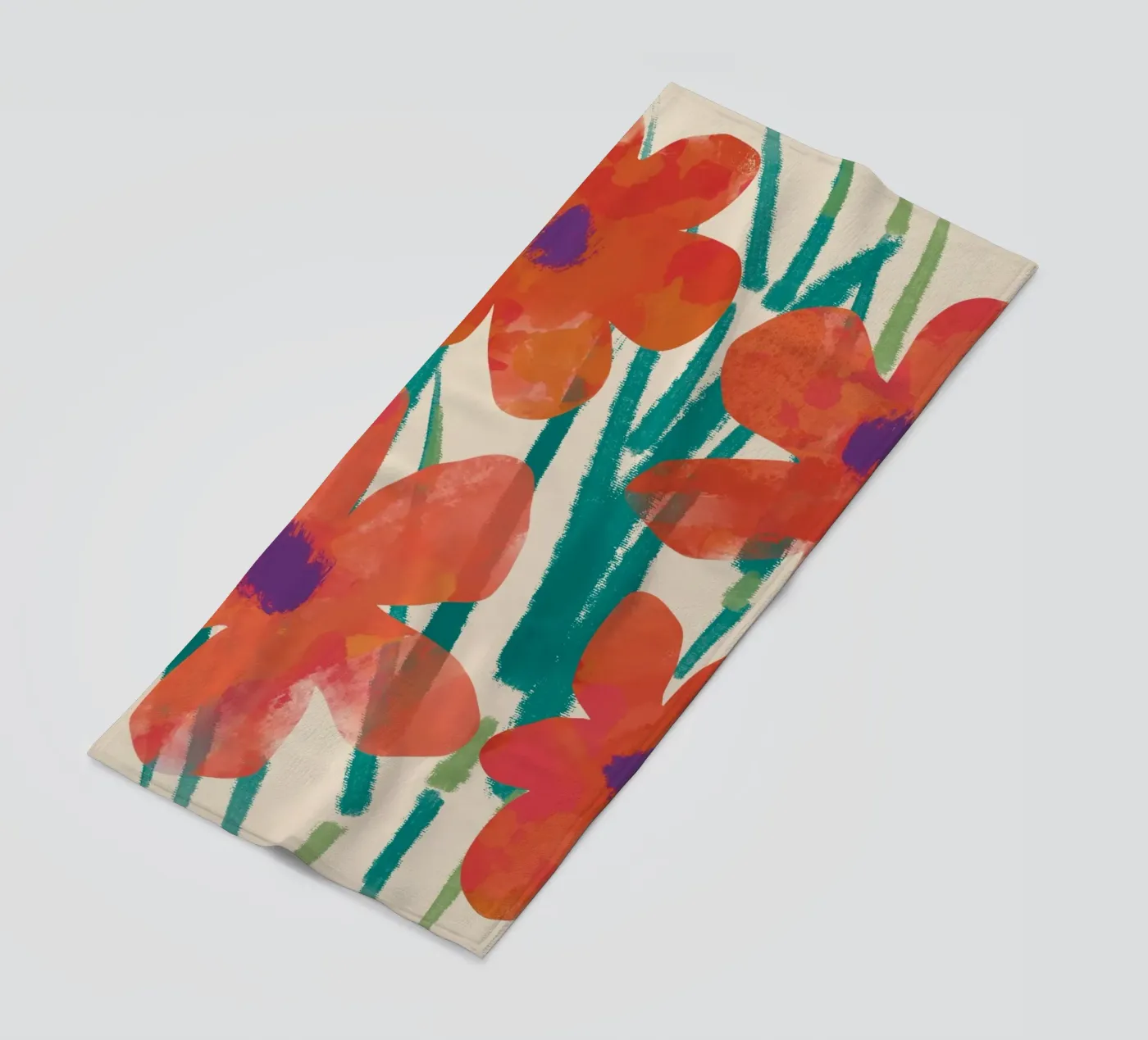 Botanical pattern 03 strandhanddoek van Little Dean