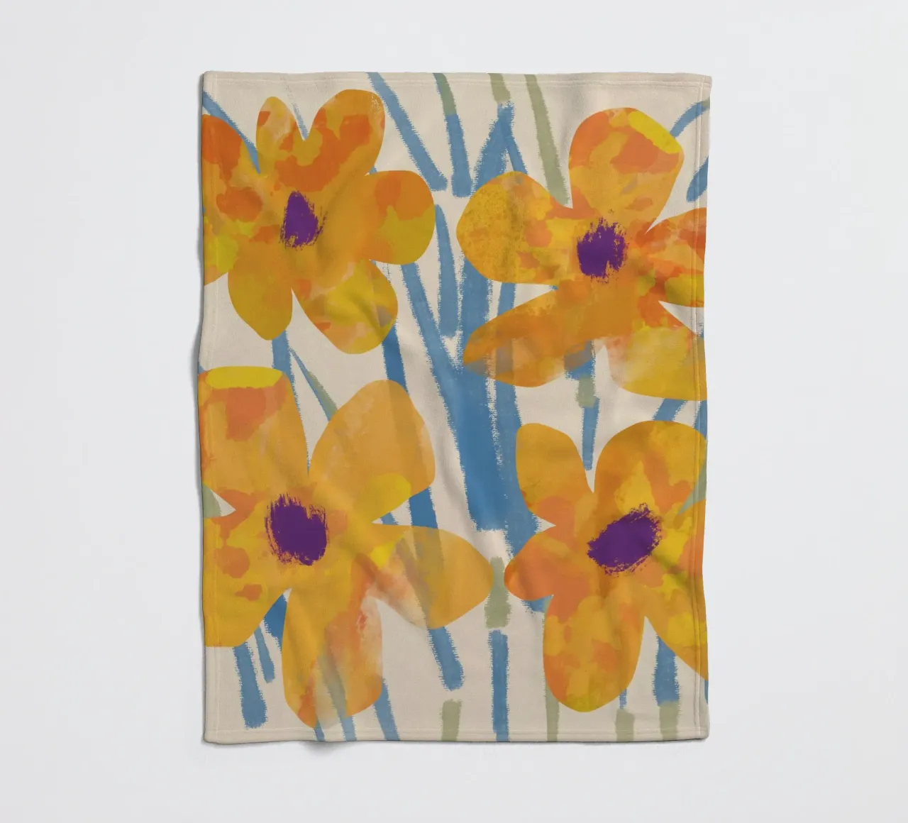 Botanical pattern 04 fleece blanket by Little Dean