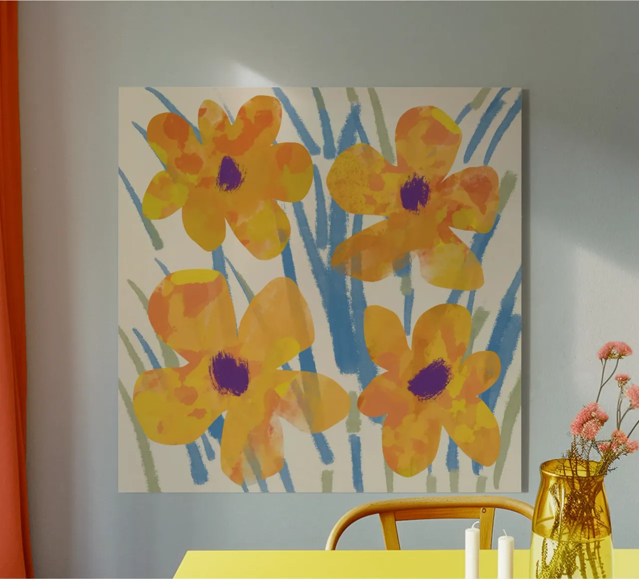 Botanisch patroon 04 acryl van Little Dean