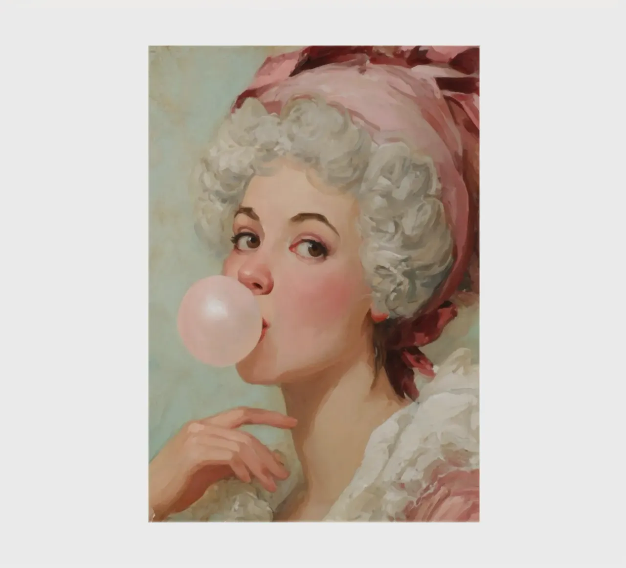 Madame Pompadour Blowing Bubblegum in Rococo Style notebook by Modern Muse