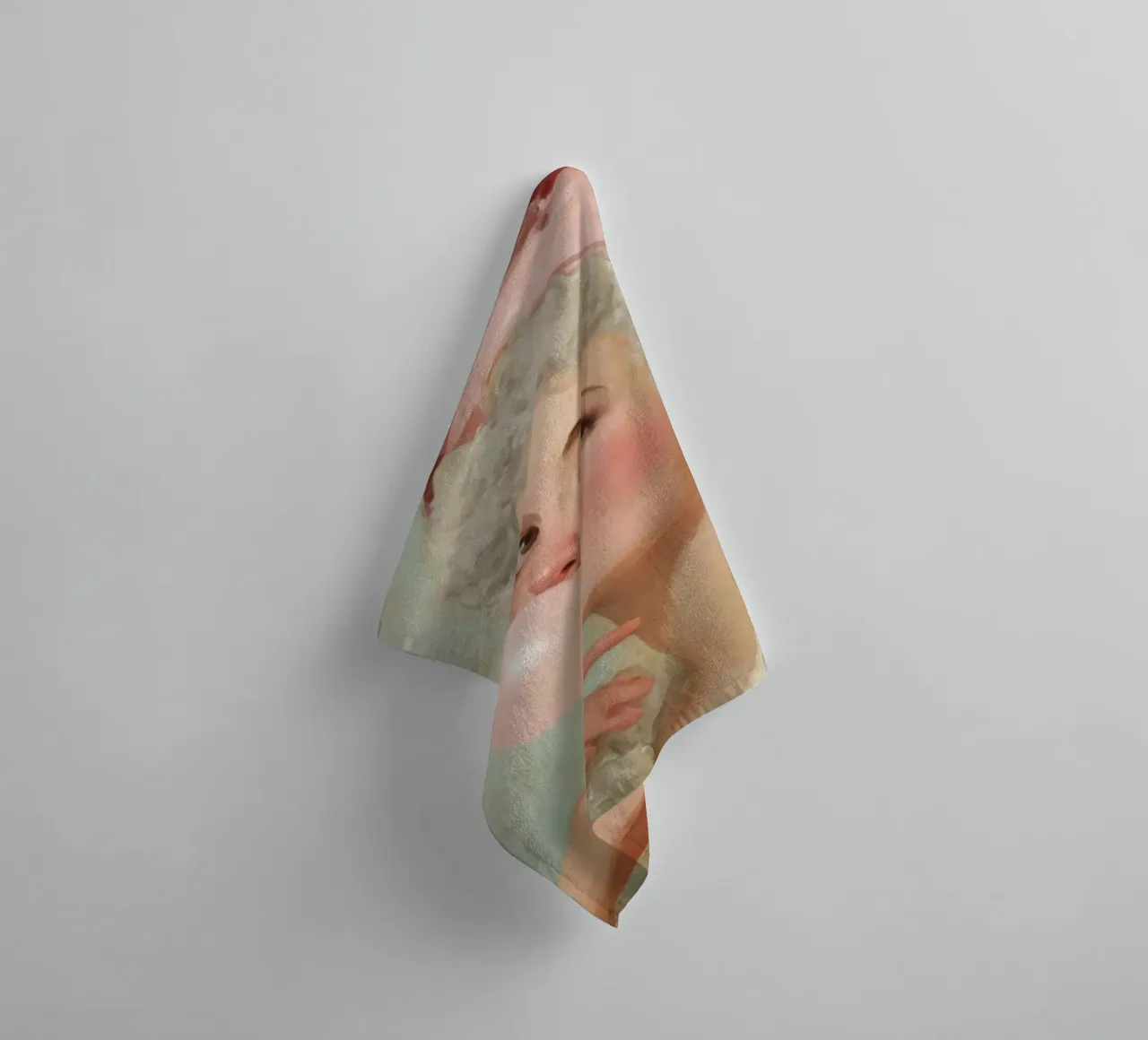 Madame Pompadour Blowing Bubblegum in Rococo Style towel by Modern Muse
