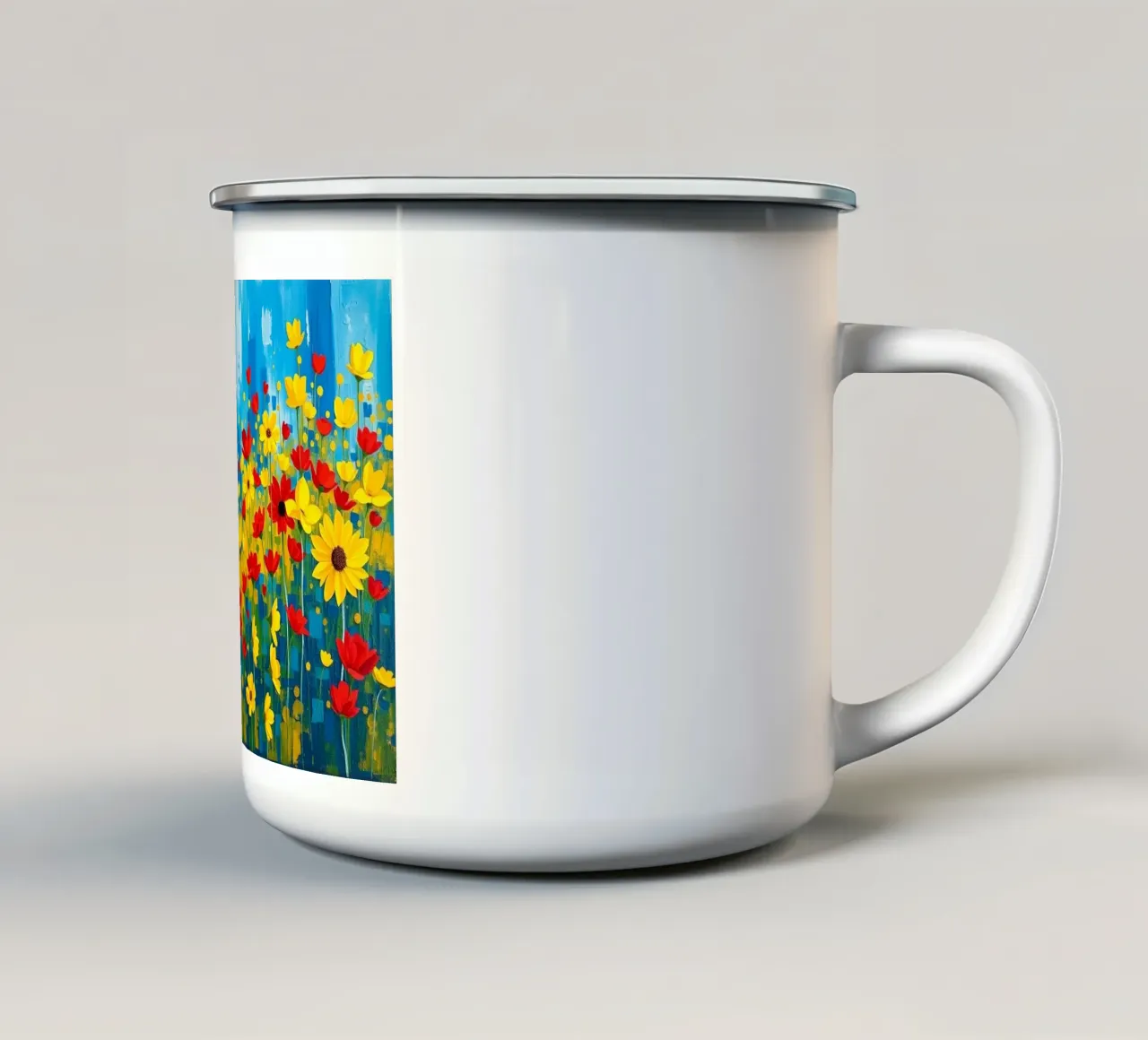 Un'esplosione di colori e texture tazza in smalto da Artistic-shop