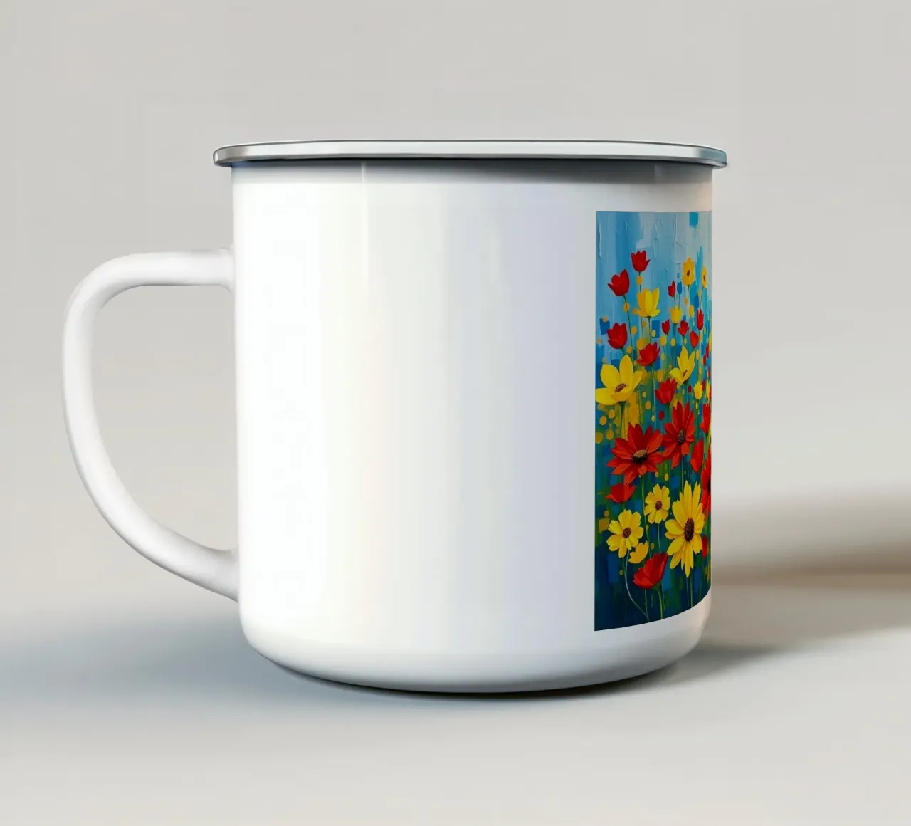 Un'esplosione di colori e texture tazza in smalto da Artistic-shop