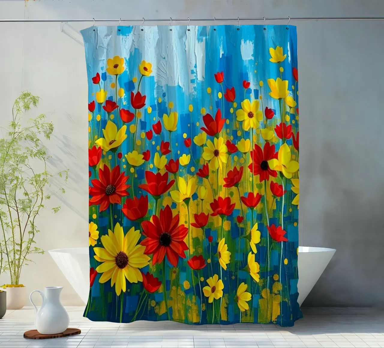 Un'esplosione di colori e texture tenda da doccia da Artistic-shop