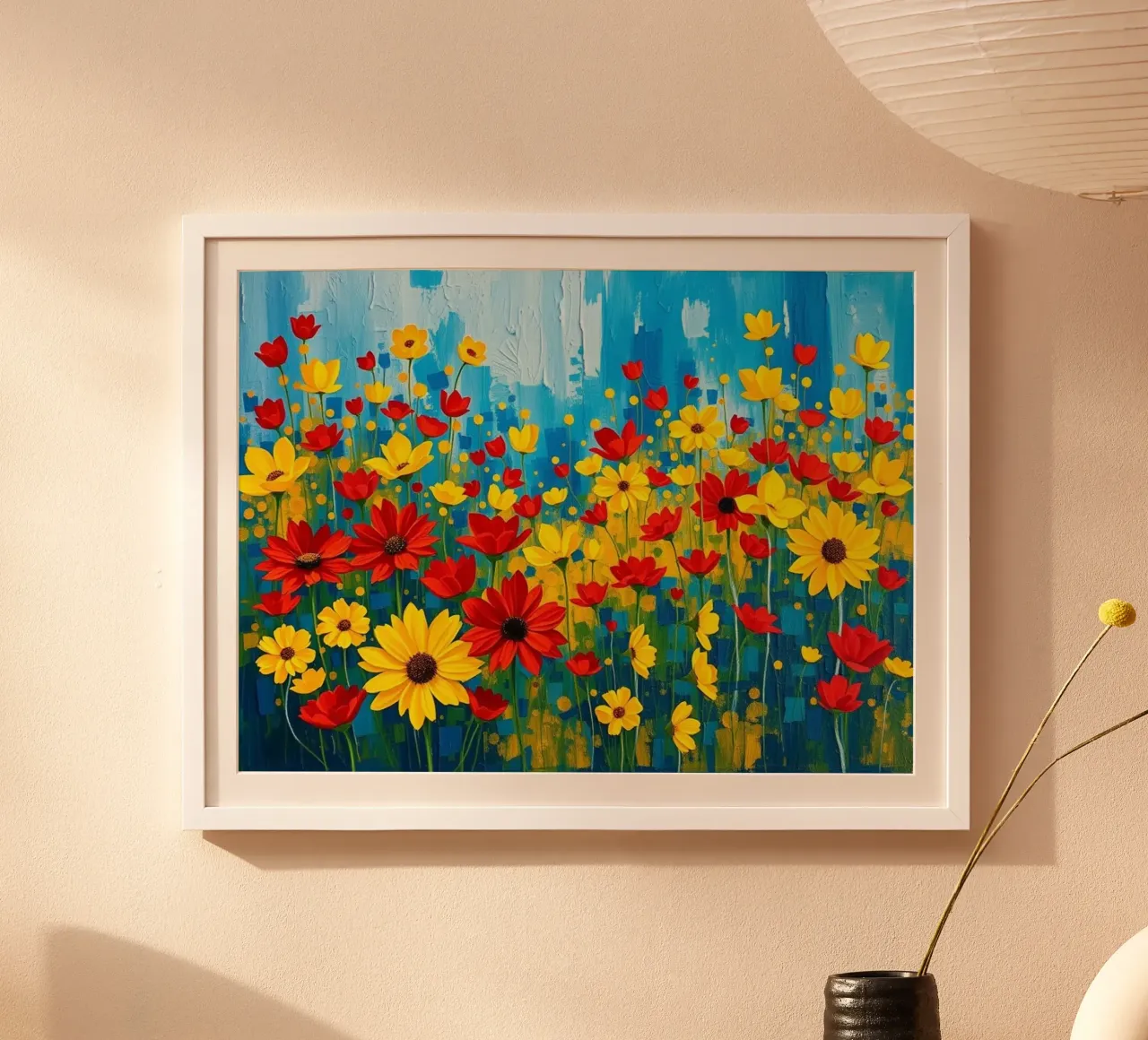 Un'esplosione di colori e texture poster con telaio in alluminio da Artistic-shop