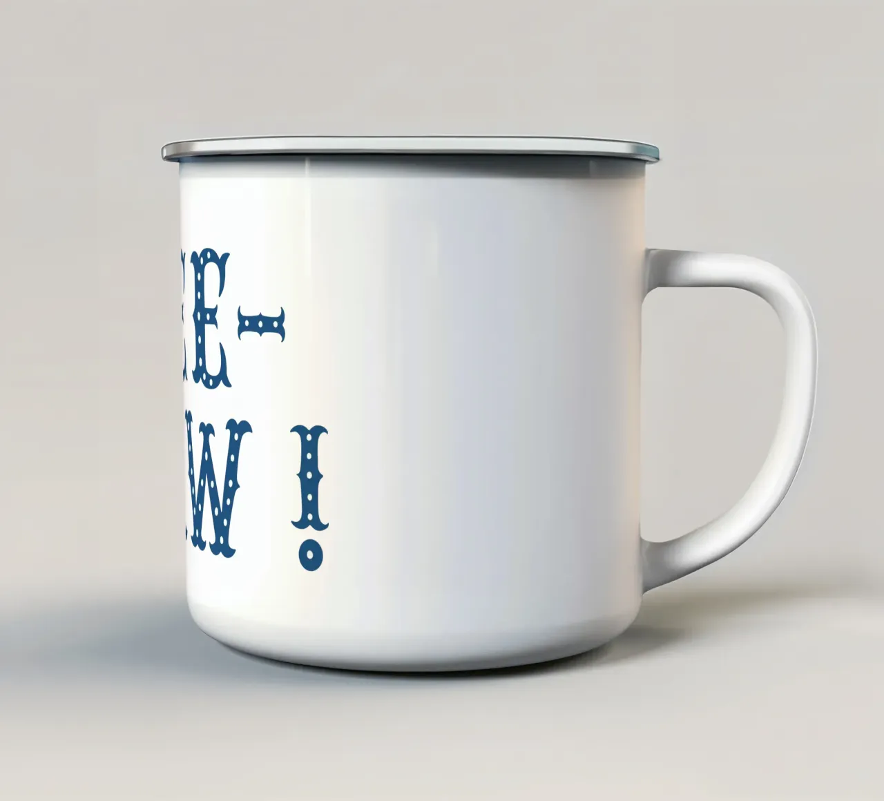 YEE-HAW! – Western Typography Print in red white blue tazza in smalto da Vivdesign