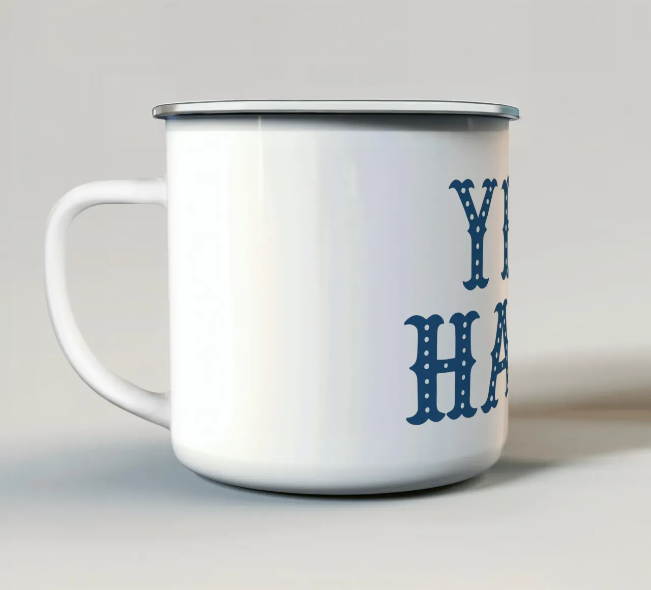 YEE-HAW! – Western Typography Print in red white blue tazza in smalto da Vivdesign