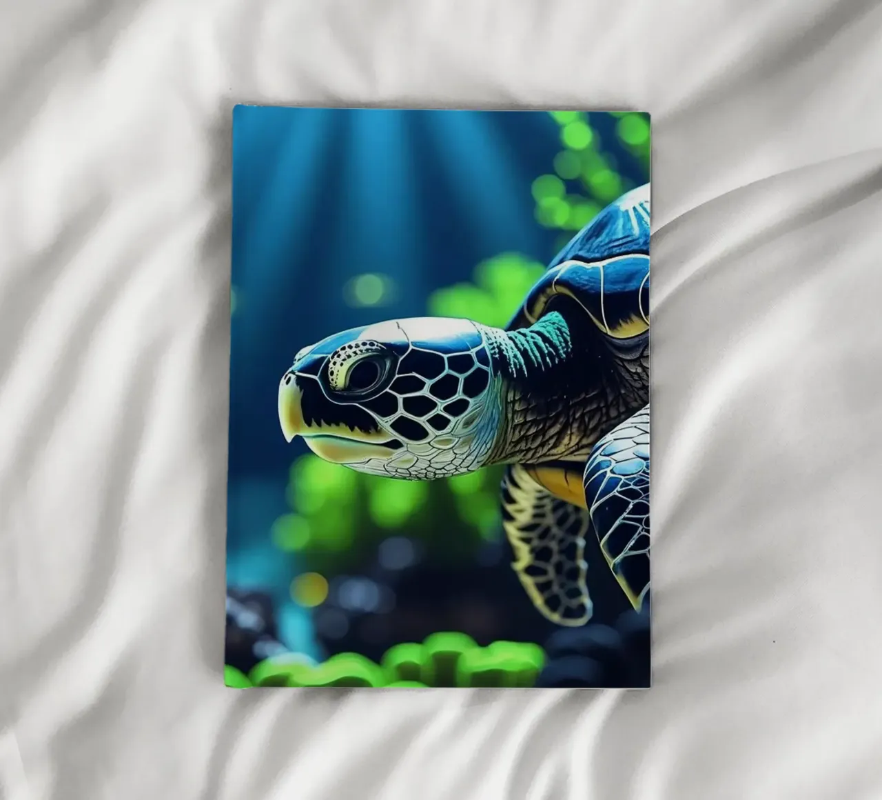 ✨🐢 Drift in Blue ✦ Sea Turtle Under the Moon 🌙 notebook by LUMAQUA STUDIO