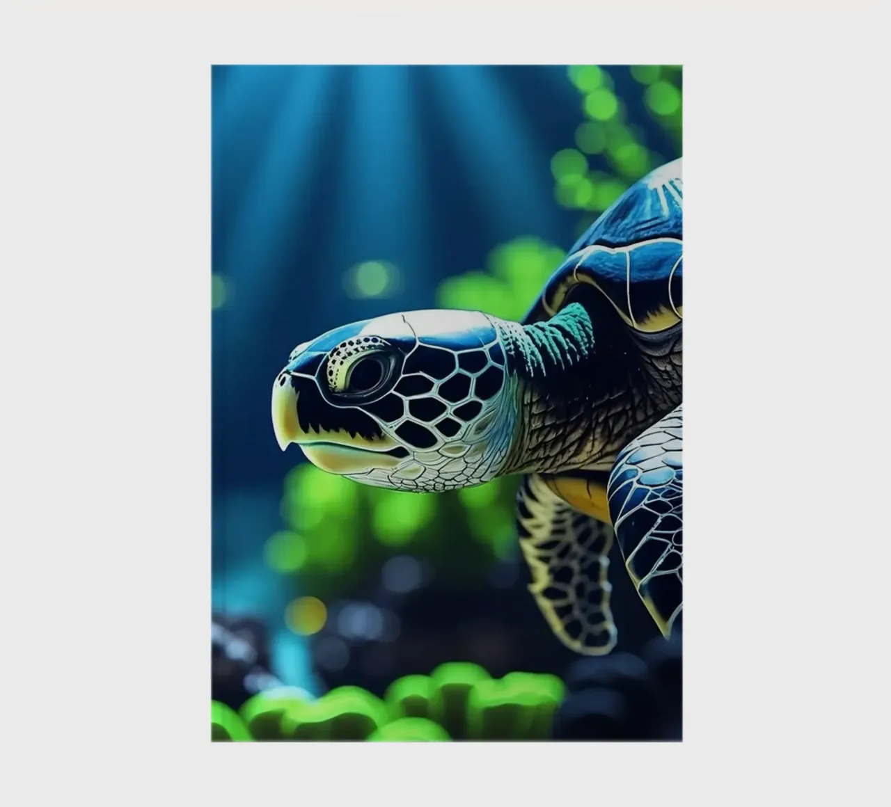 ✨🐢 Drift in Blue ✦ Sea Turtle Under the Moon 🌙 notebook by LUMAQUA STUDIO