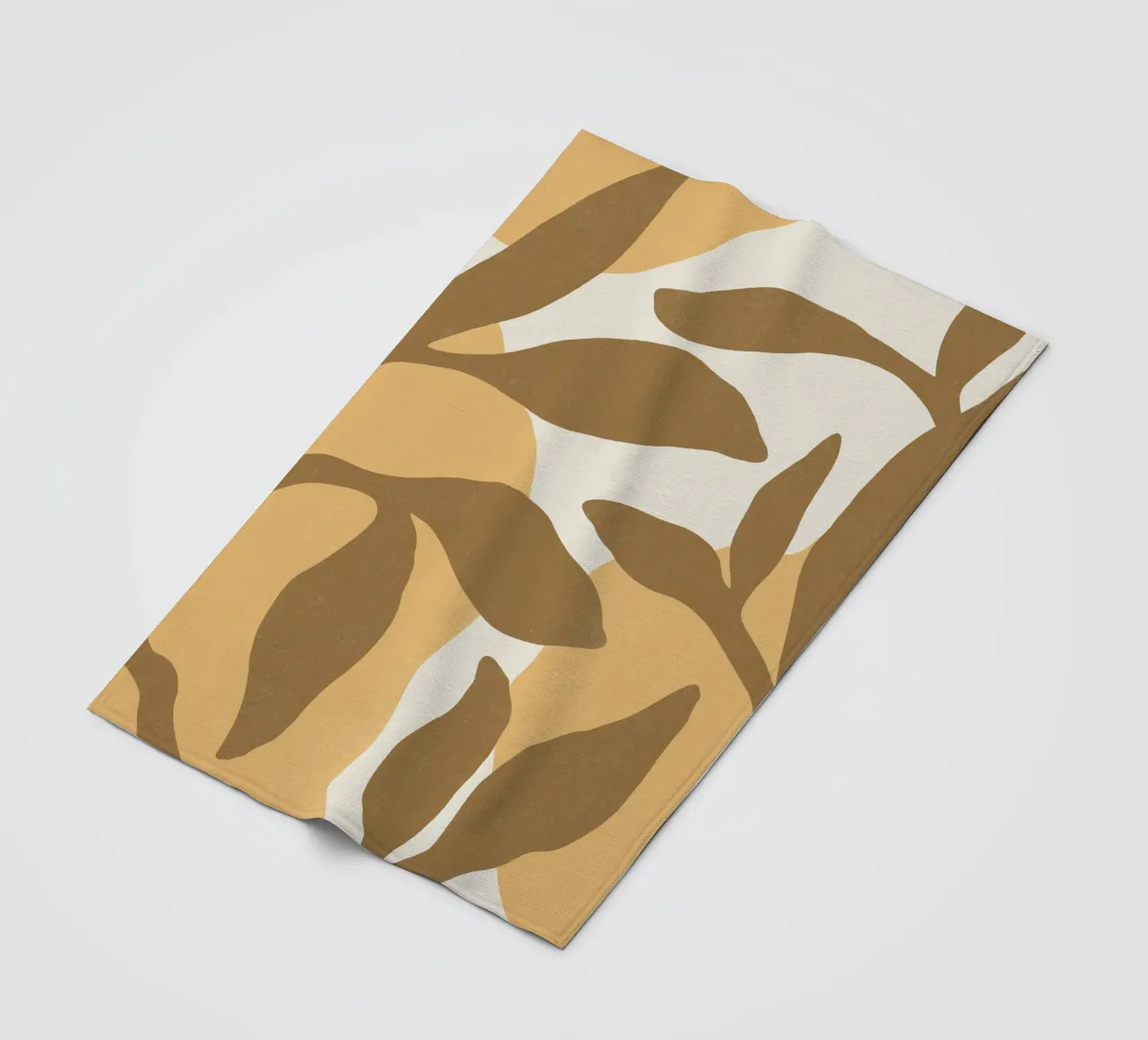 Astratto botanico - Marrone oro coperta in pile da MoonlightPrint