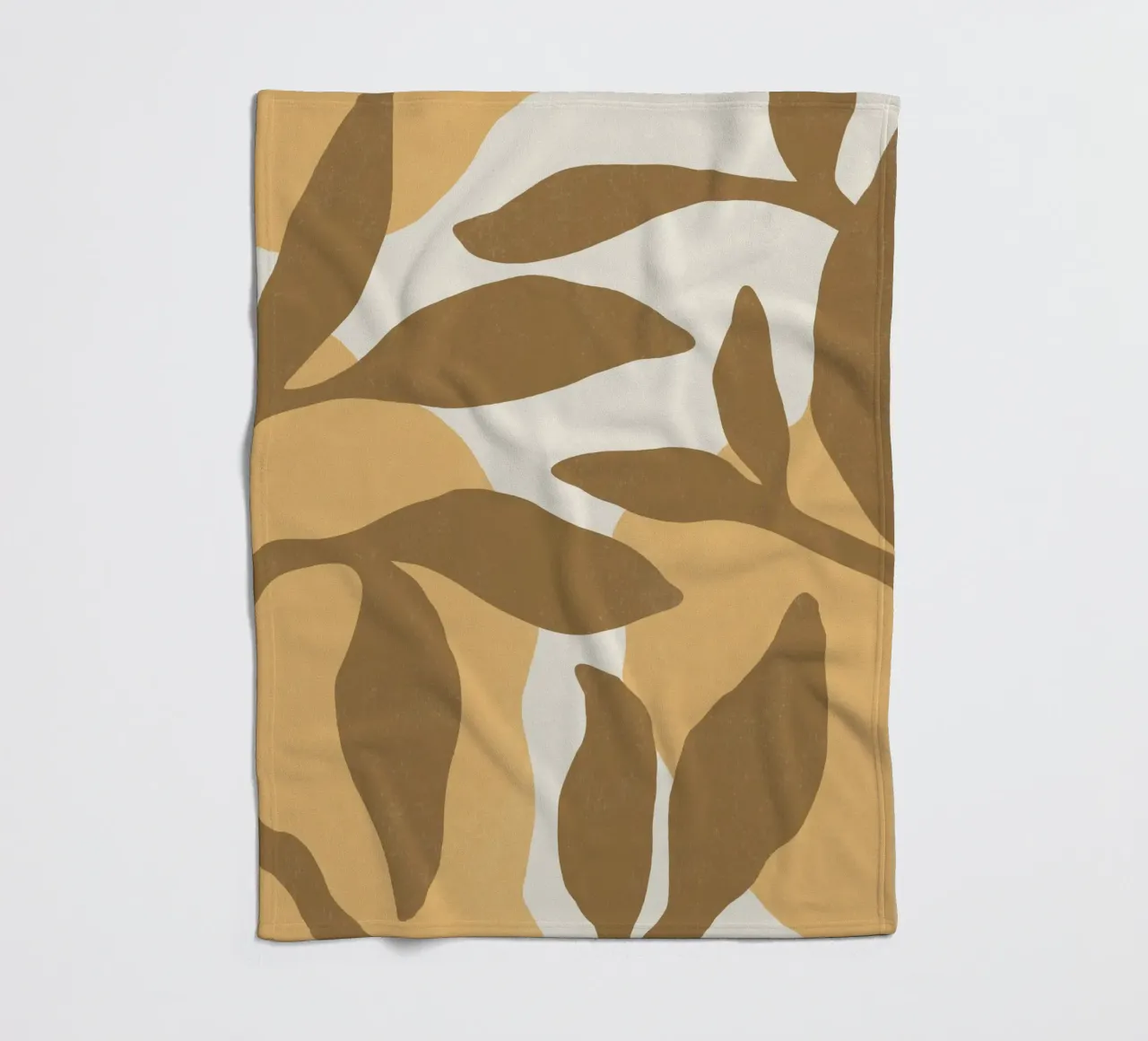 Astratto botanico - Marrone oro coperta in pile da MoonlightPrint