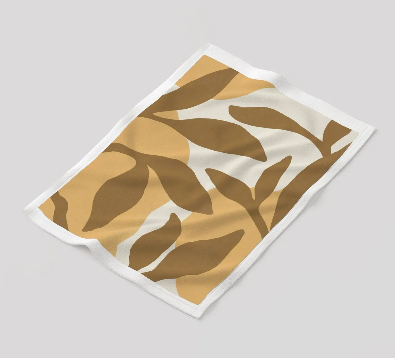 Astratto botanico - Marrone oro coperta in pile da MoonlightPrint