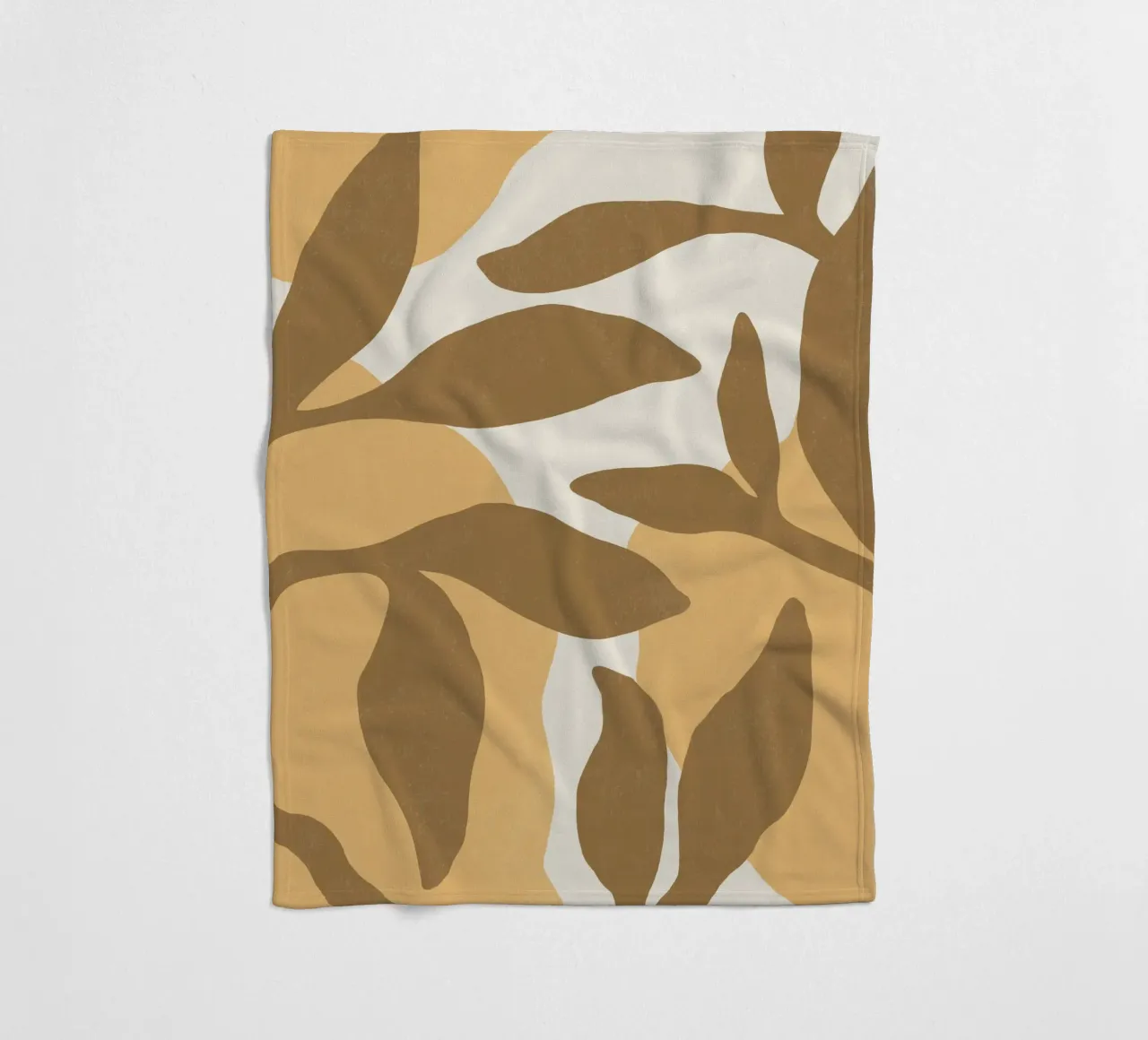 Astratto botanico - Marrone oro coperta in pile da MoonlightPrint