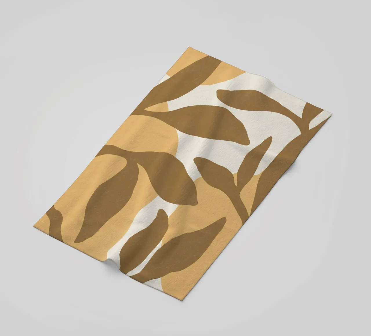 Astratto botanico - Marrone oro telo mare da MoonlightPrint