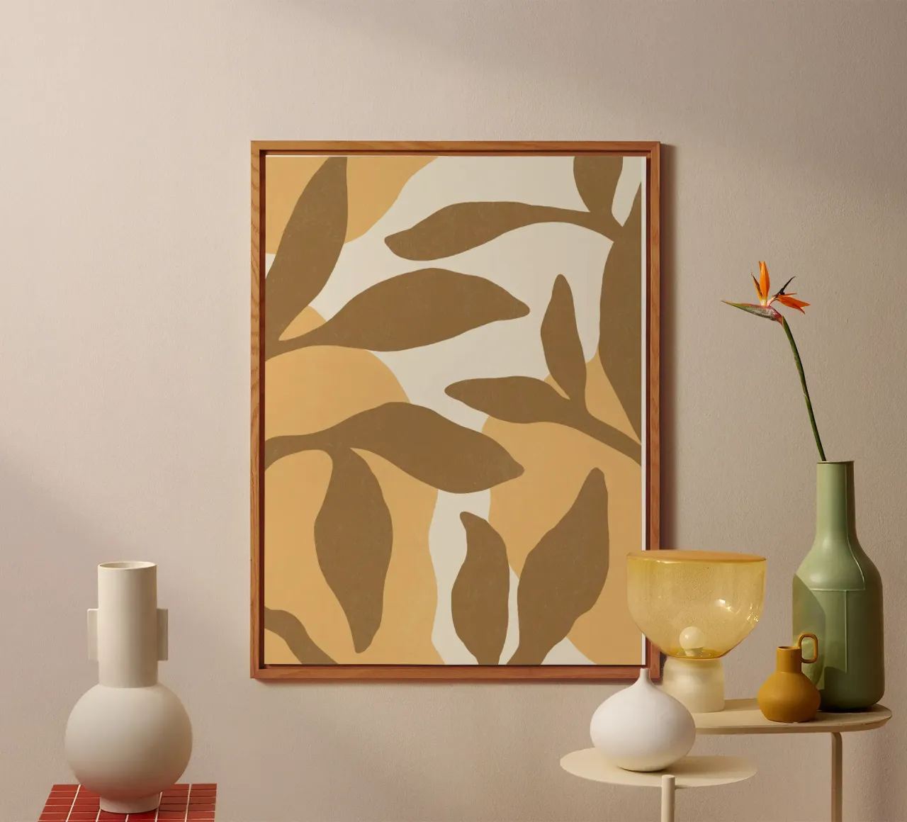 Astratto botanico - Marrone oro alluminio dibond da MoonlightPrint