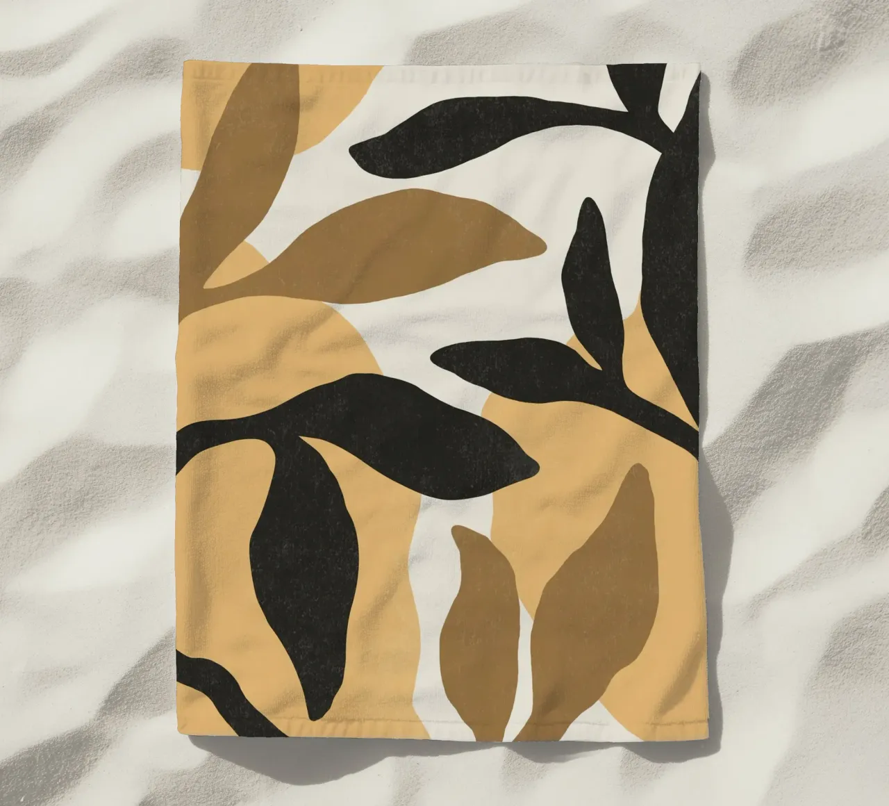 Astratto botanico - Marrone nero telo mare da MoonlightPrint