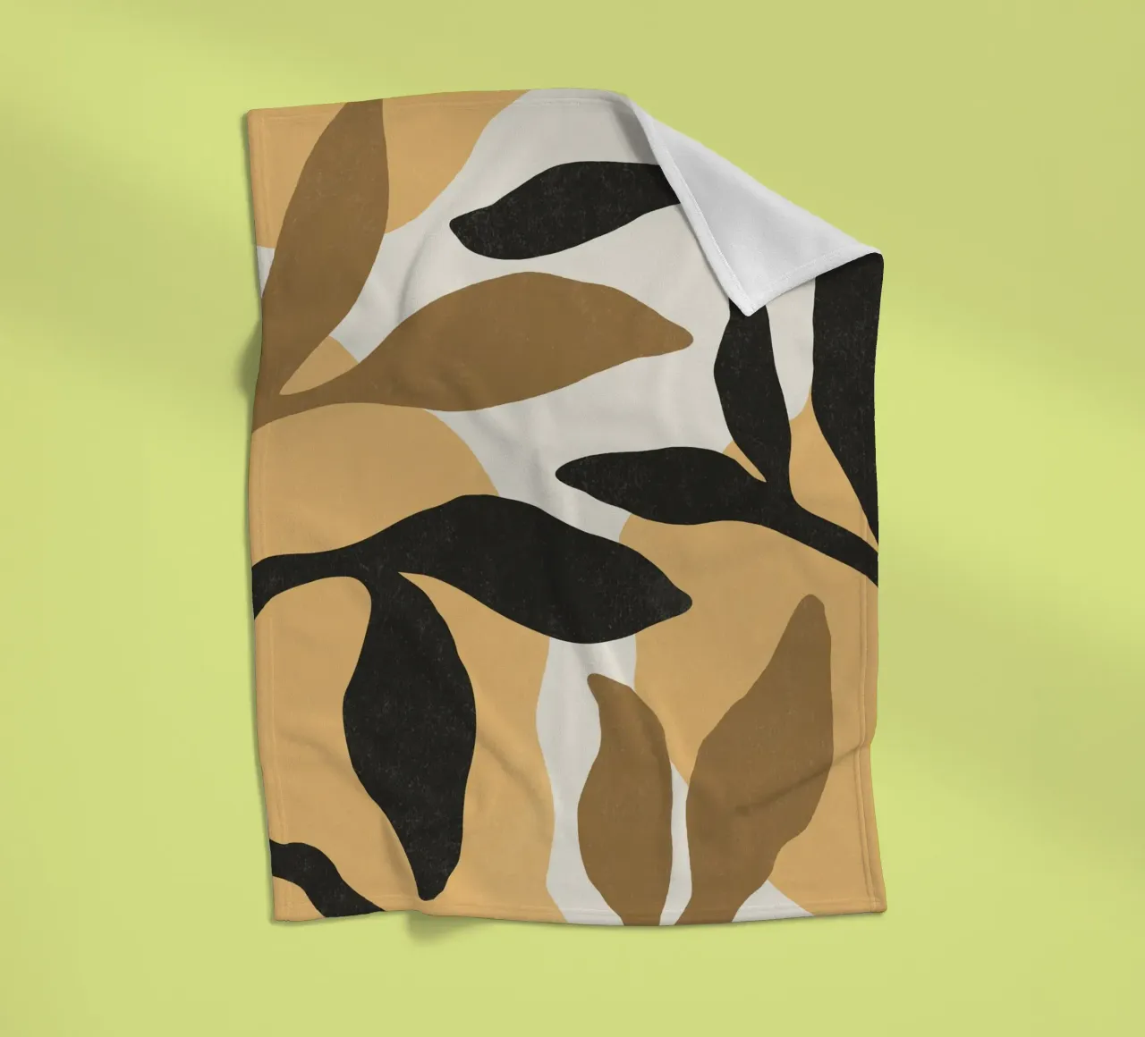 Astratto botanico - Marrone nero coperta in pile da MoonlightPrint