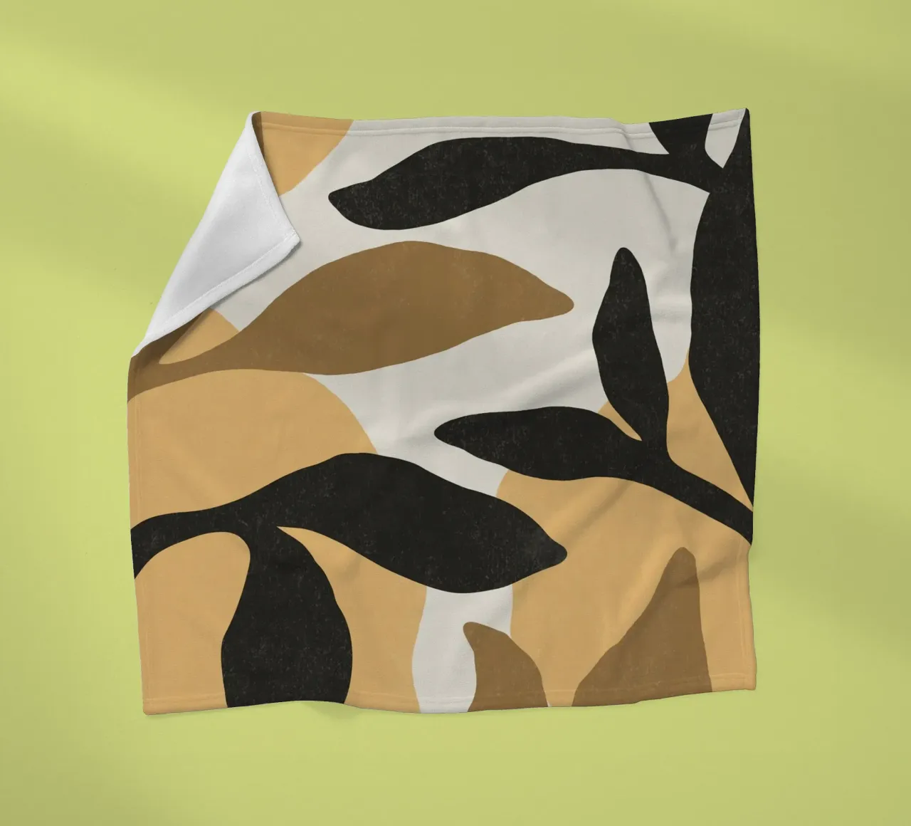 Astratto botanico - Marrone nero coperta in pile da MoonlightPrint