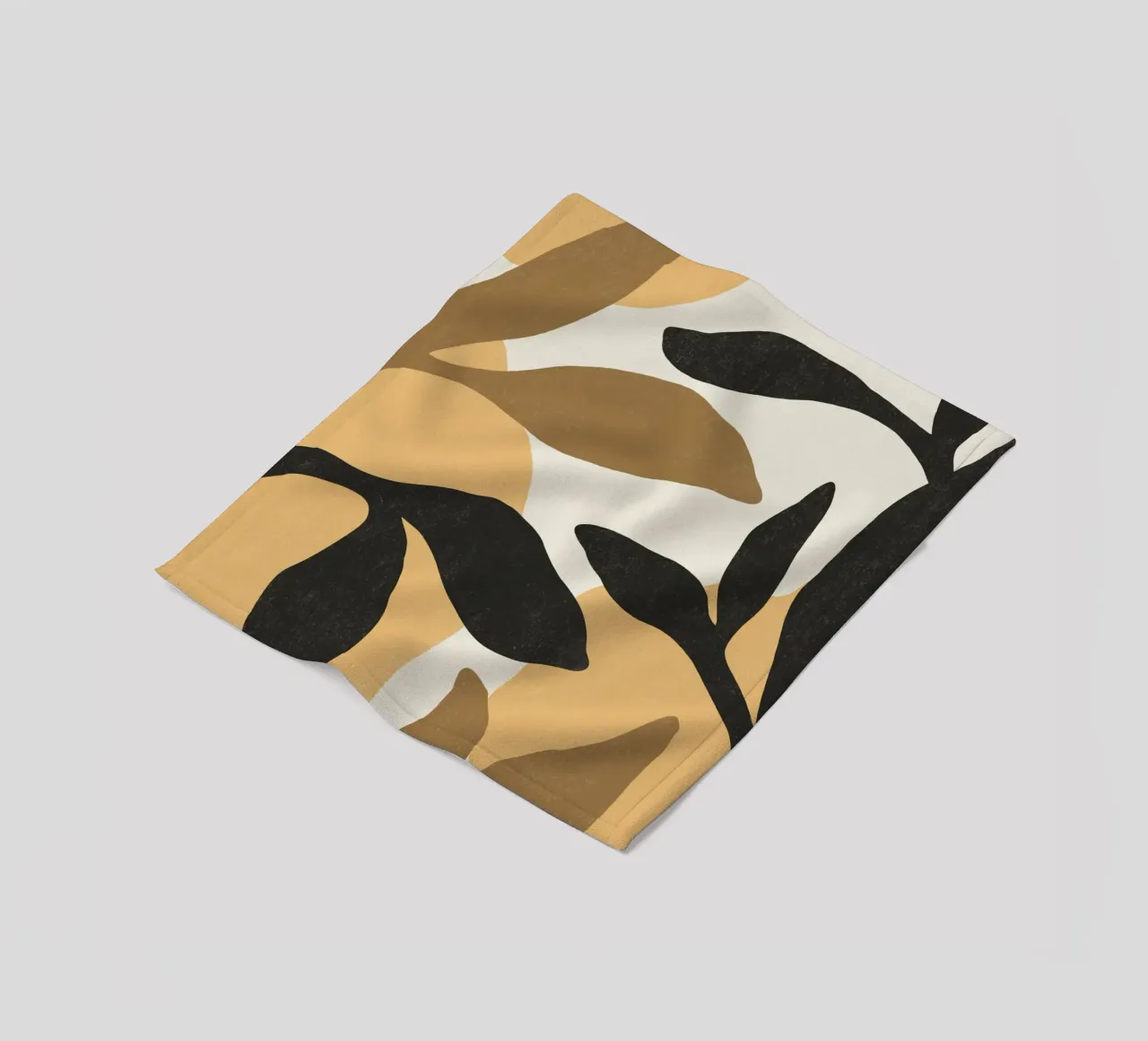 Astratto botanico - Marrone nero coperta in pile da MoonlightPrint