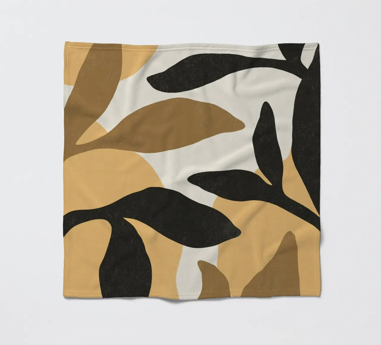 Astratto botanico - Marrone nero coperta in pile da MoonlightPrint