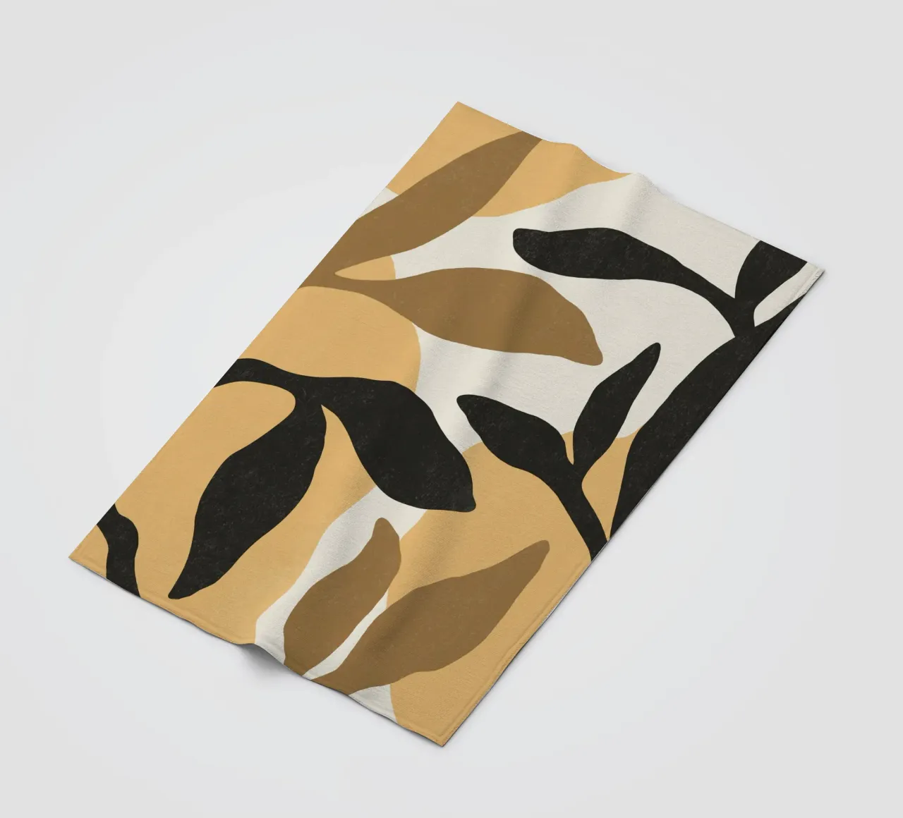 Astratto botanico - Marrone nero coperta in pile da MoonlightPrint