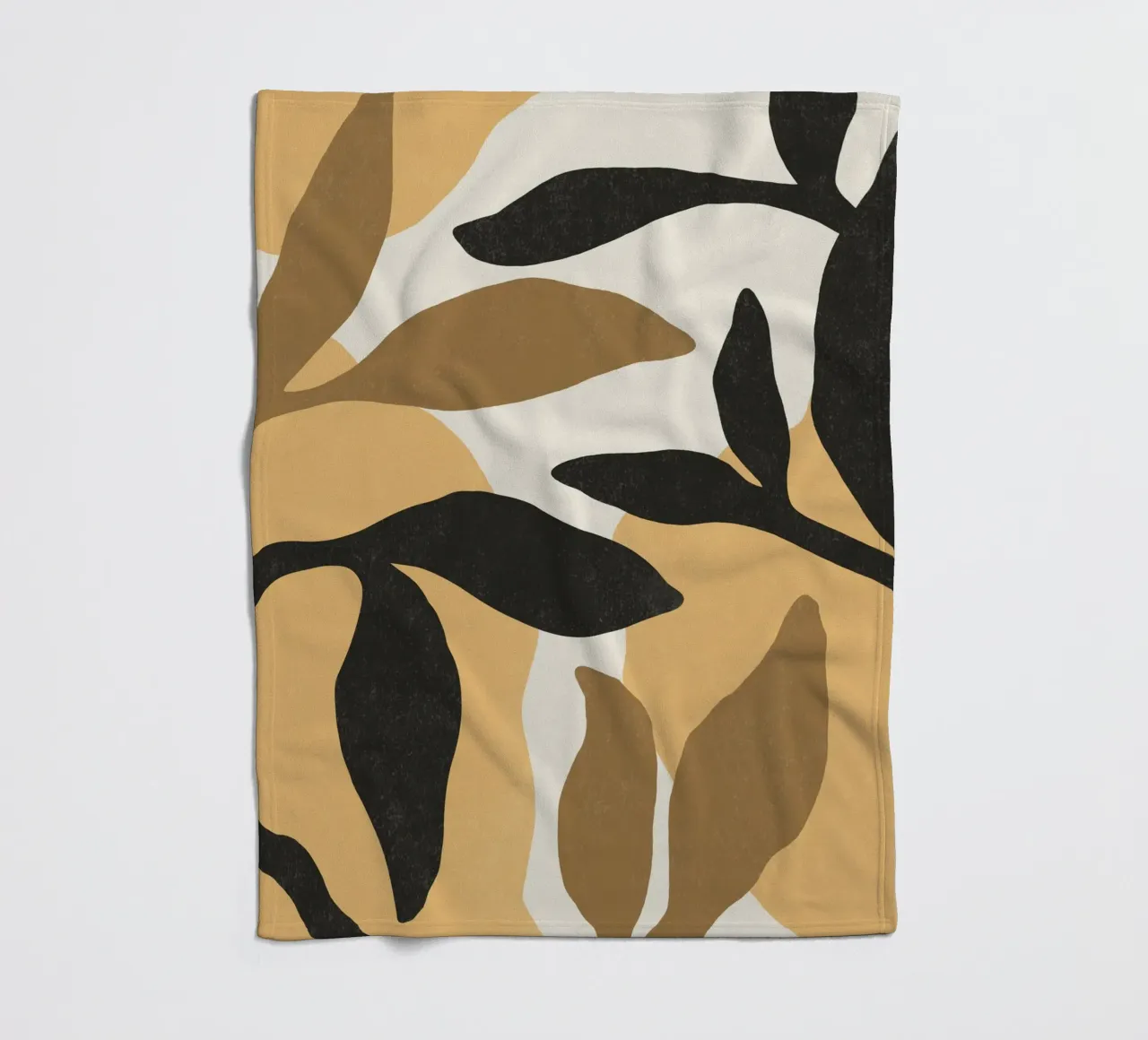 Astratto botanico - Marrone nero coperta in pile da MoonlightPrint