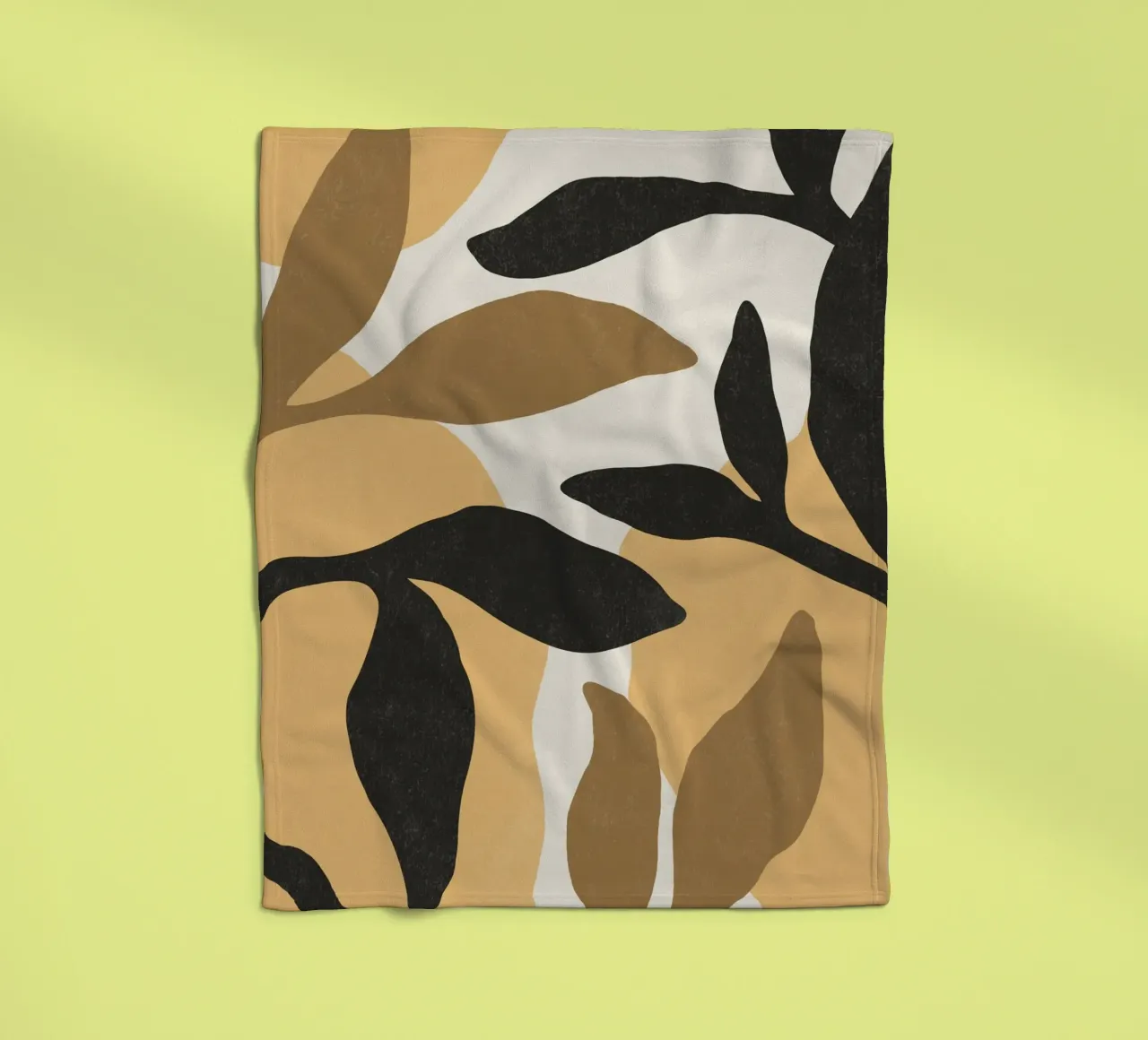 Astratto botanico - Marrone nero coperta in pile da MoonlightPrint