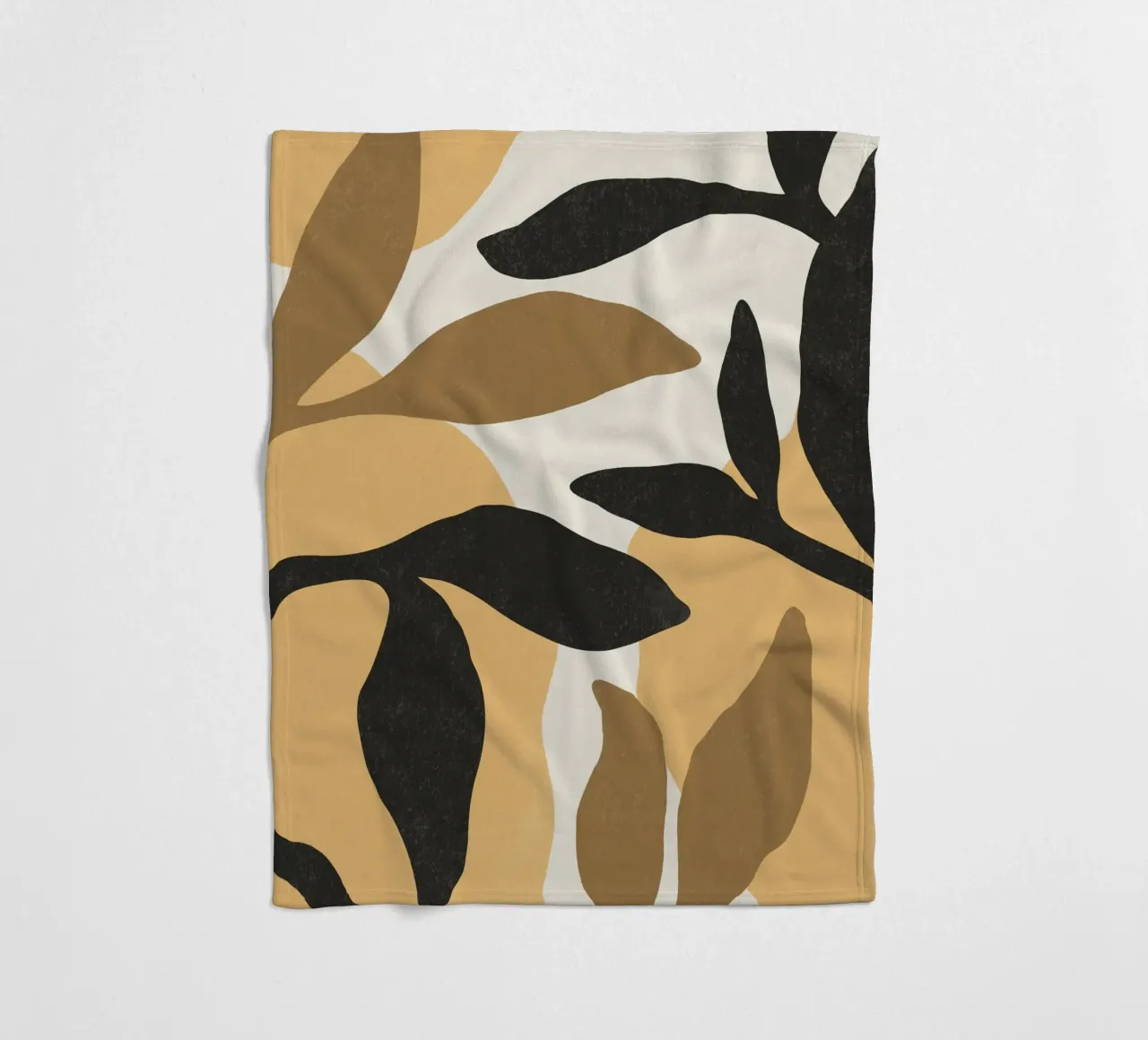 Astratto botanico - Marrone nero coperta in pile da MoonlightPrint