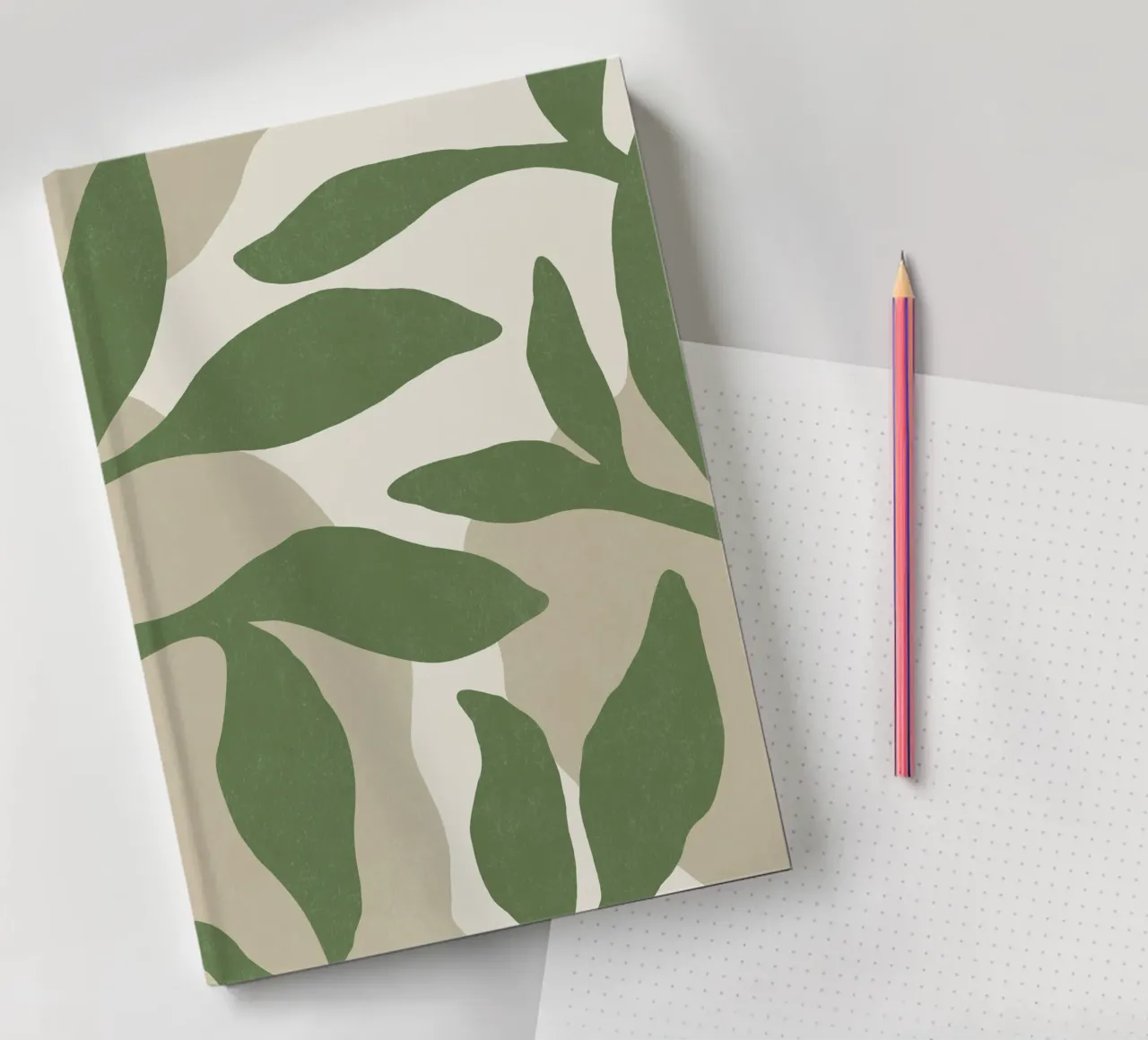 Botanic Abstract - Green notebook by MoonlightPrint
