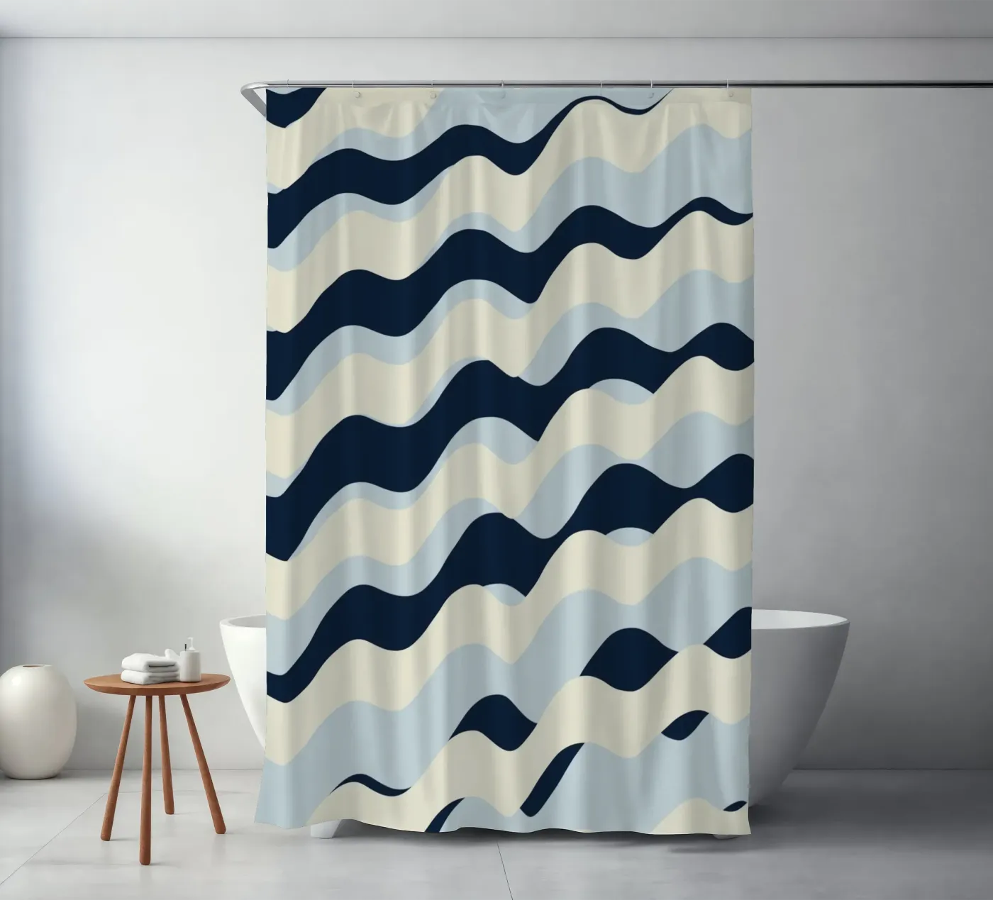 Waves pattern 09 Duschvorhang von Little Dean